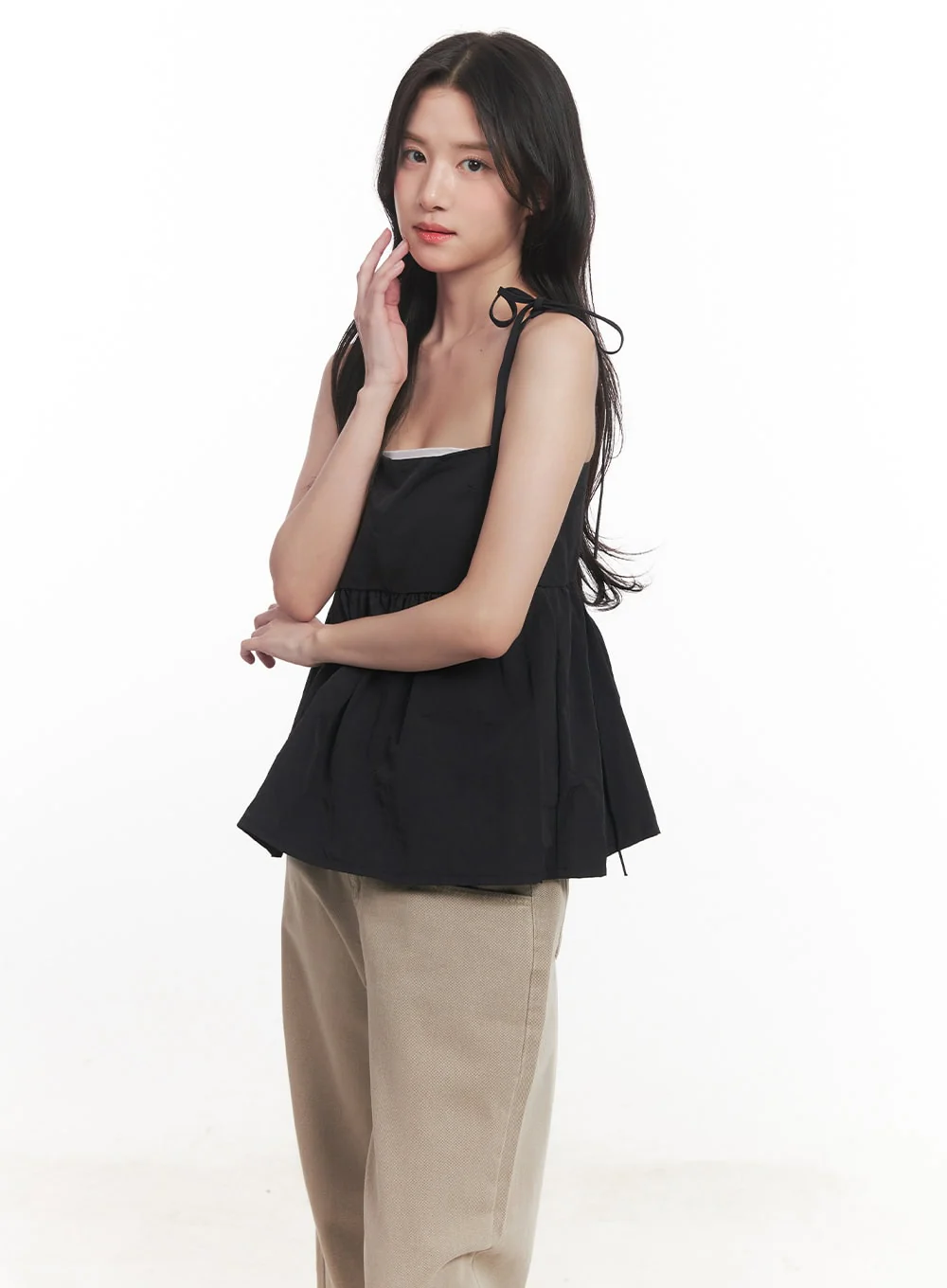 Flare Square-Neck Ribbon Cami Top CA511 - Image 2