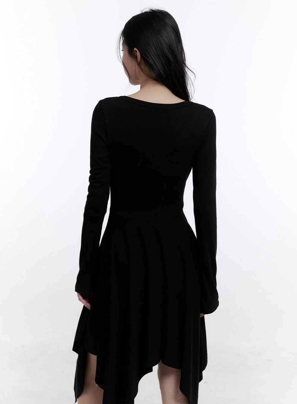 Flared Asymmetric Long Sleeve Midi Dress CJ522 - Image 5