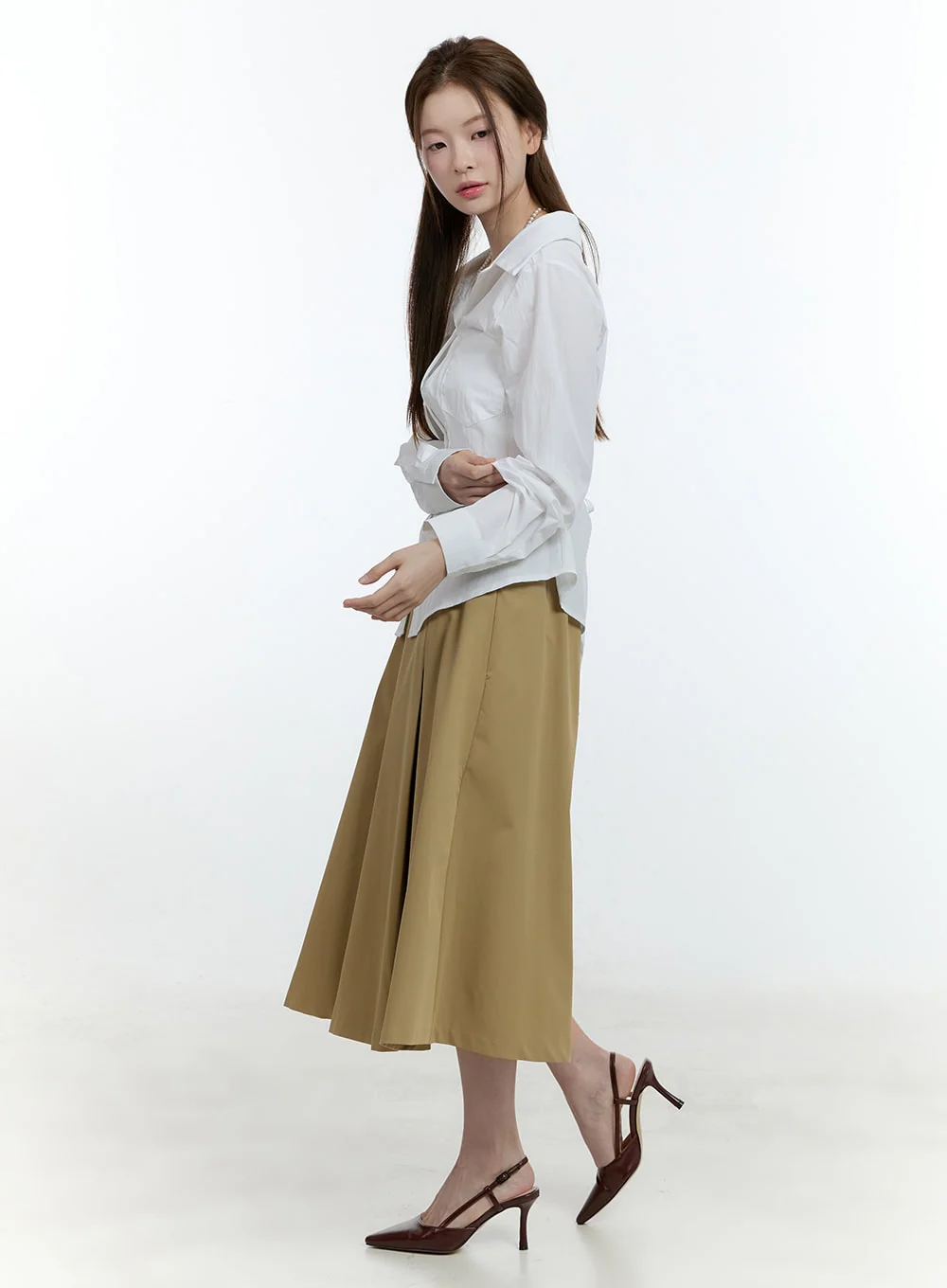 Flared Pintuck Midi Skirt CF503 - Image 4