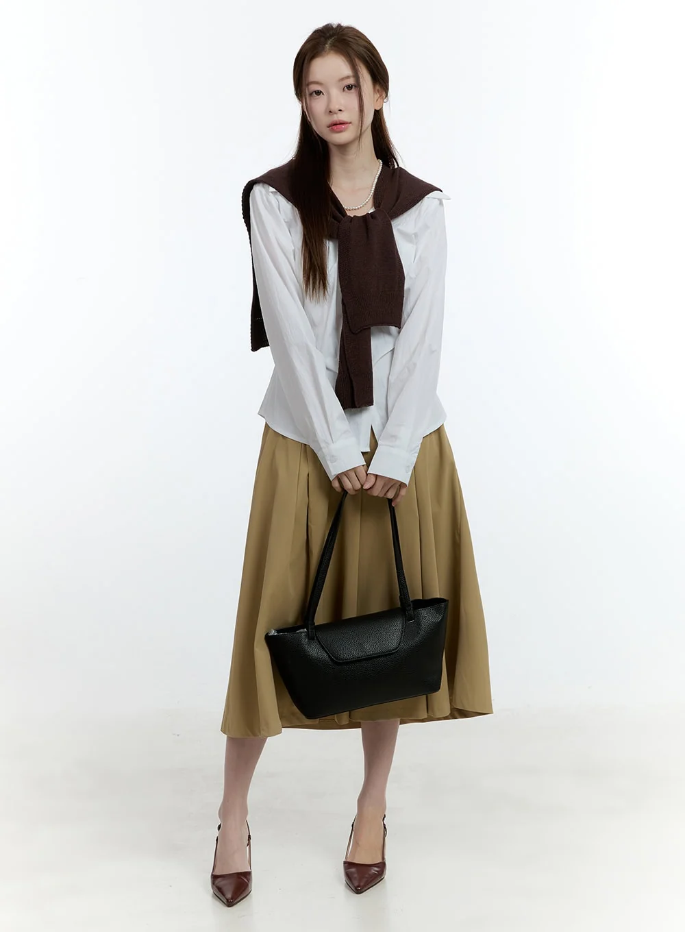 Flared Pintuck Midi Skirt CF503 - Image 7