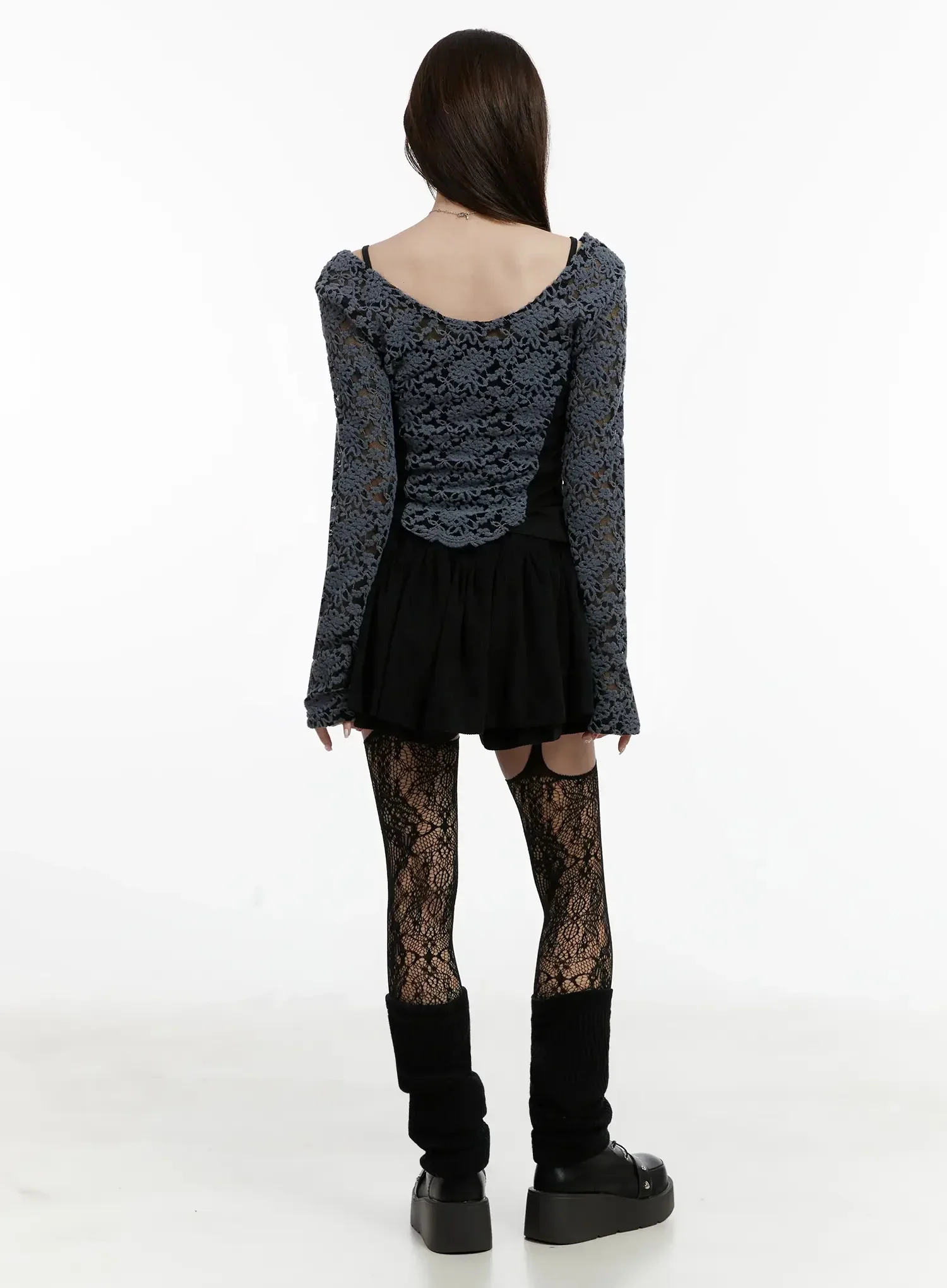 Fleece Lace Long Sleeve Top IJ521 - Image 11