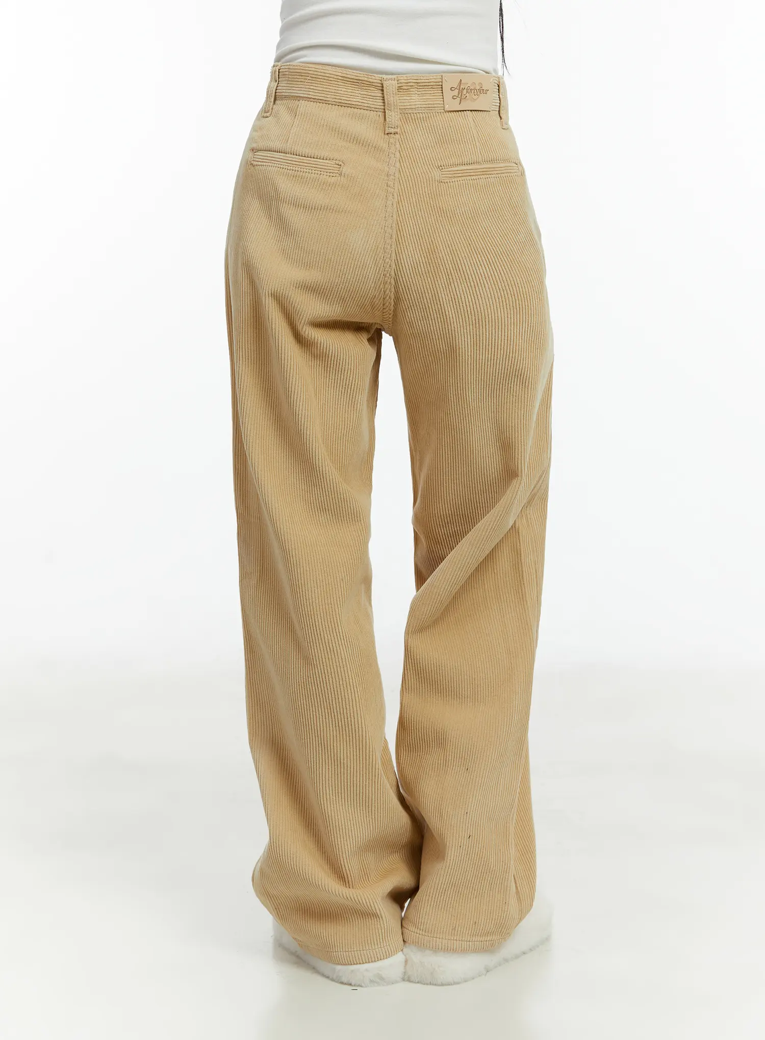 Fleece-Lined Corduroy Wide-Leg Cotton Pants CD523 - Image 5
