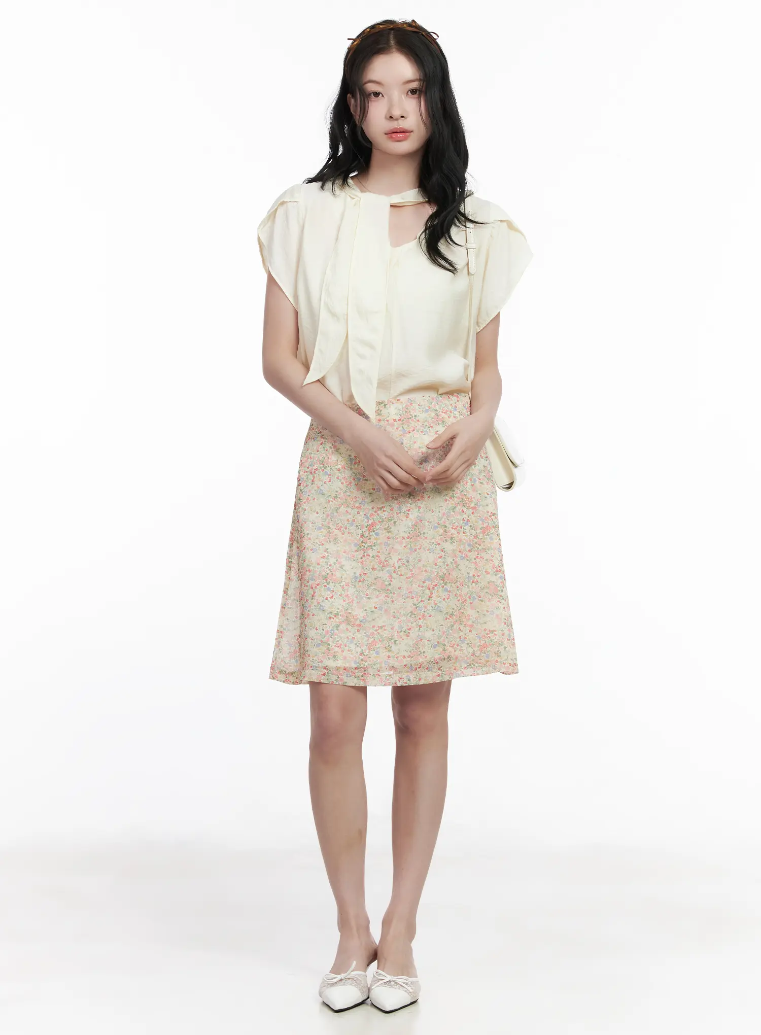 Floral Chiffon Midi Skirt CA509