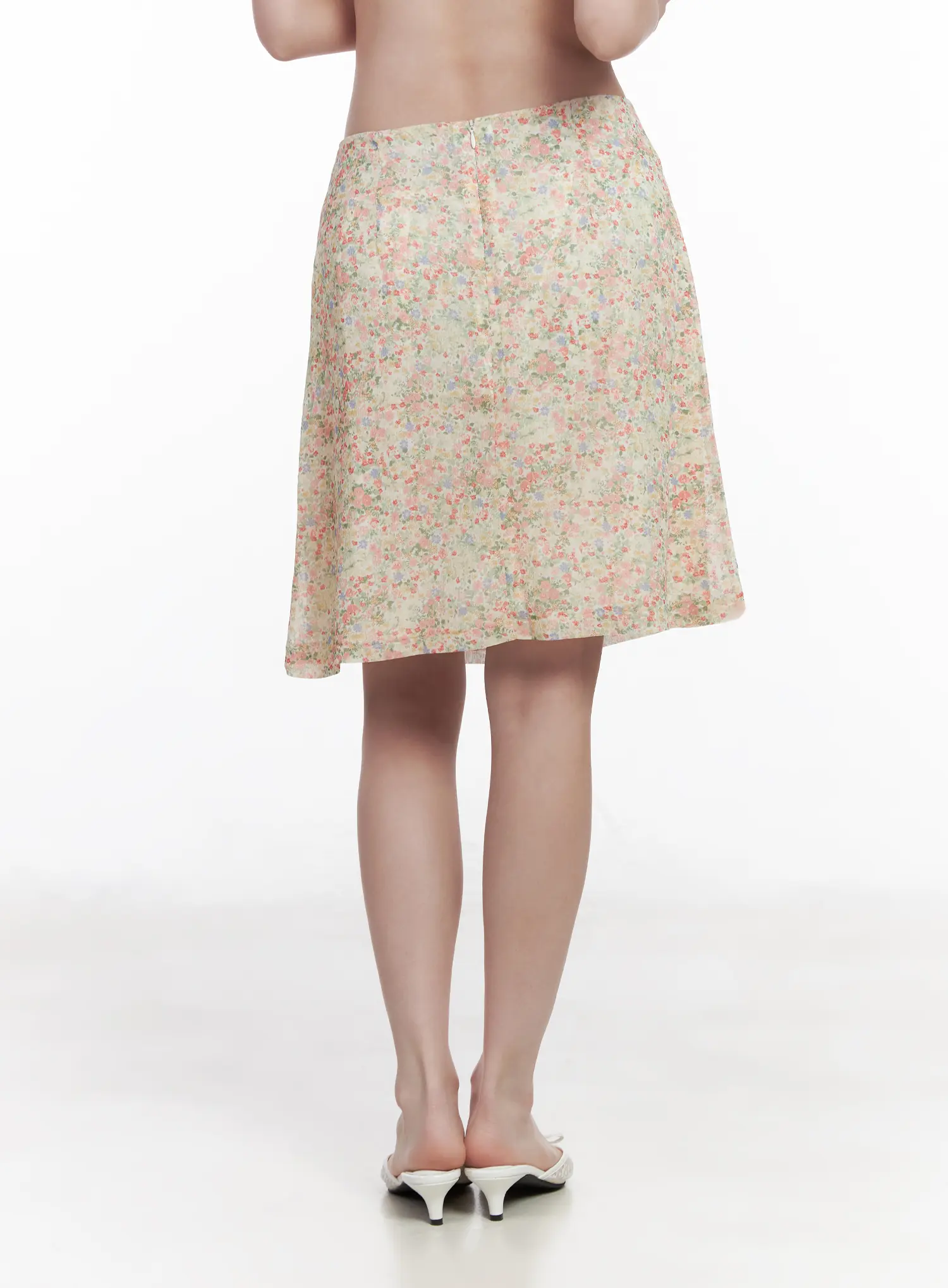 Floral Chiffon Midi Skirt CA509 - Image 6