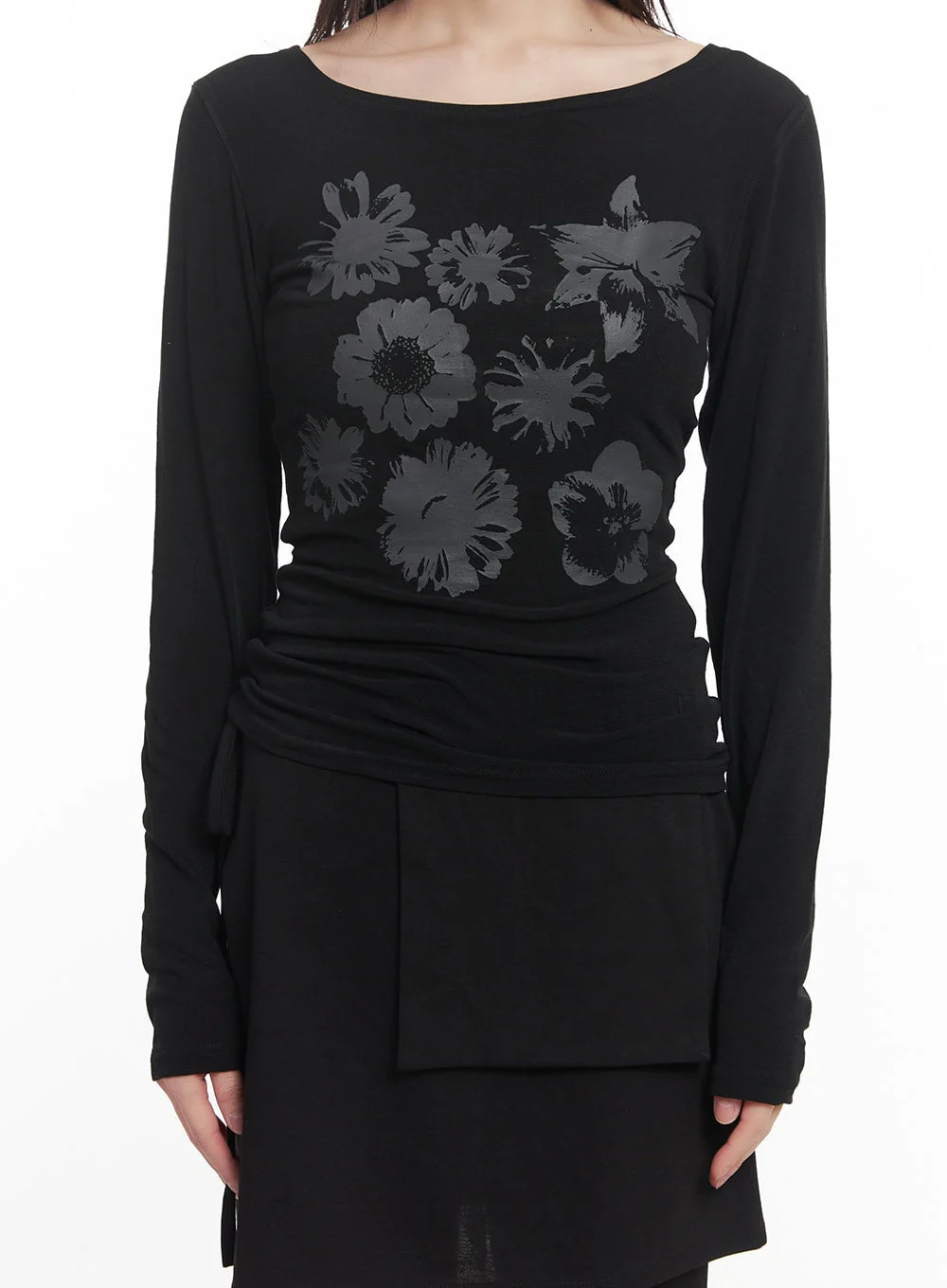 Floral Graphic Sheer Long Sleeve Top CM520 - Image 4