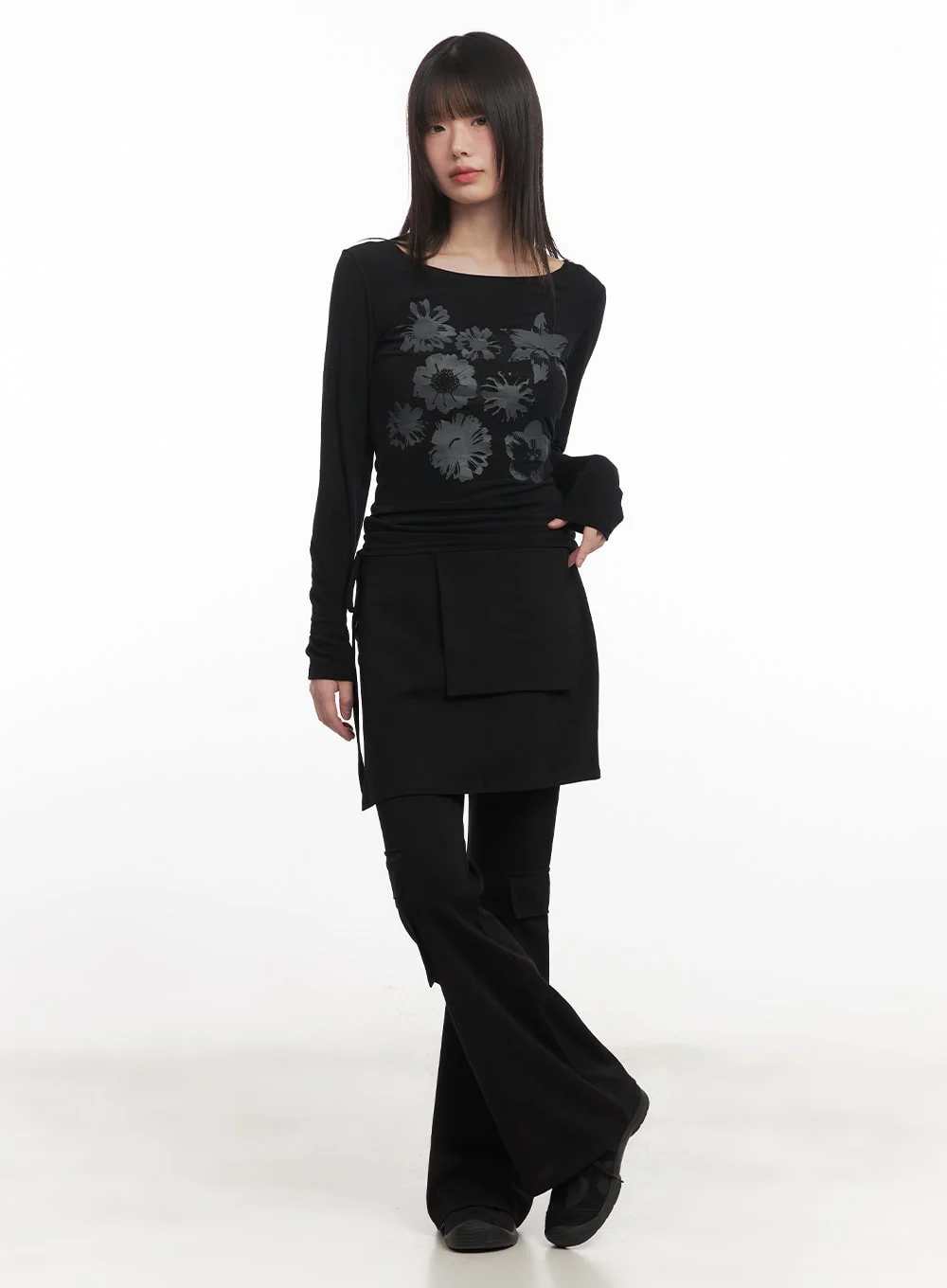Floral Graphic Sheer Long Sleeve Top CM520 - Image 5