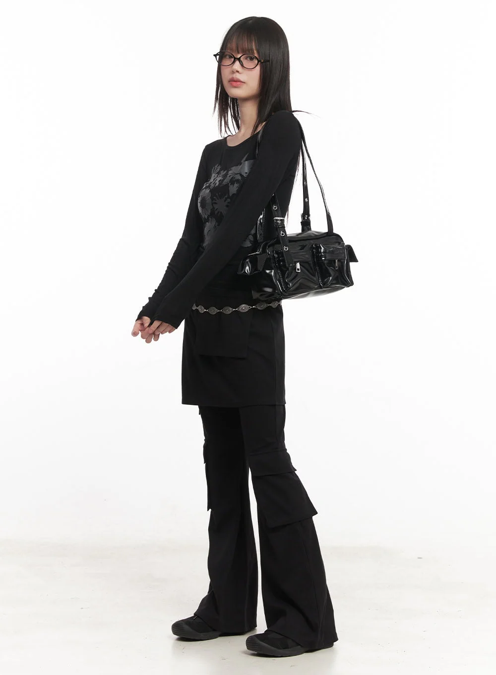Floral Graphic Sheer Long Sleeve Top CM520 - Image 9