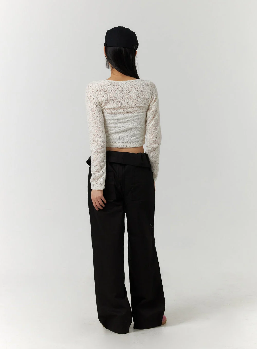 Floral Lace Round Neck Long Sleeve Top CF406 - Image 8