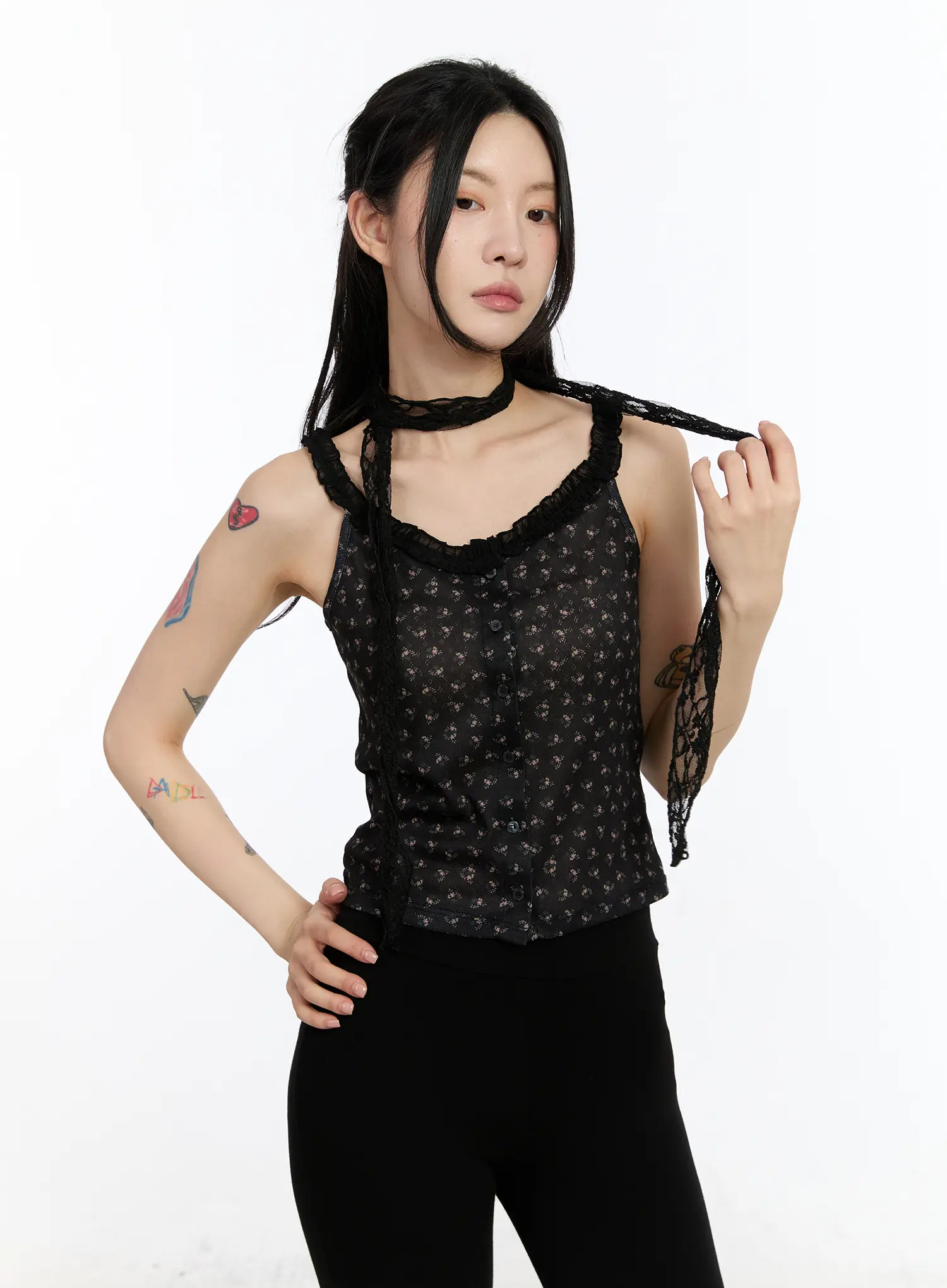 Floral Lace Scarf CA507 - Image 3