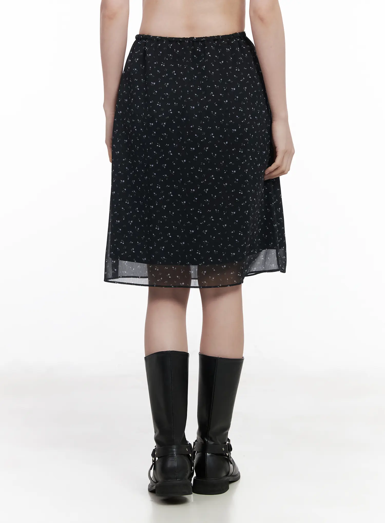 Floral Midi Chiffon Skirt CA510 - Image 8