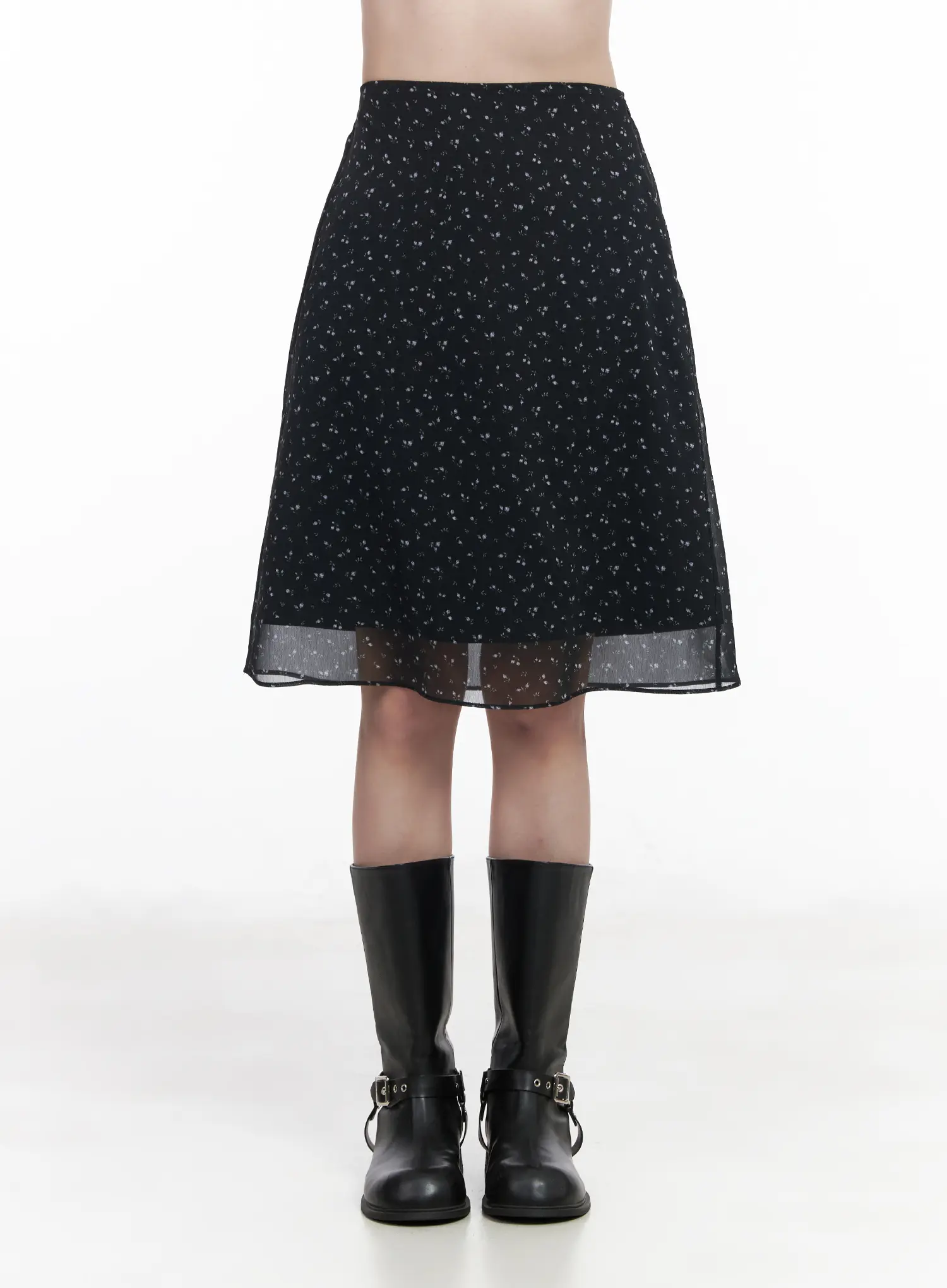Floral Midi Chiffon Skirt CA510 - Image 9