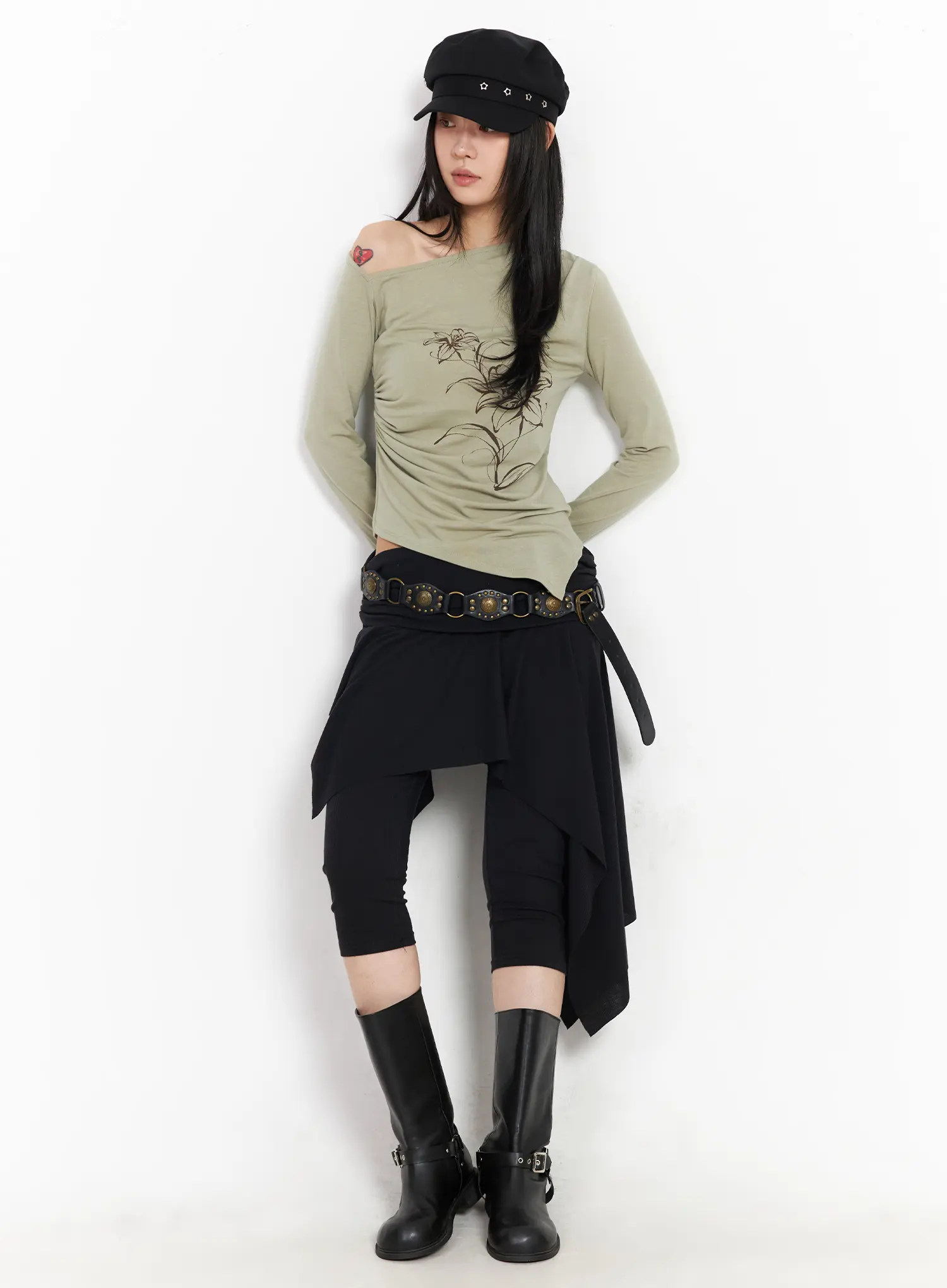 Floral Off-Shoulder Long Sleeve Top CM516 - Image 3