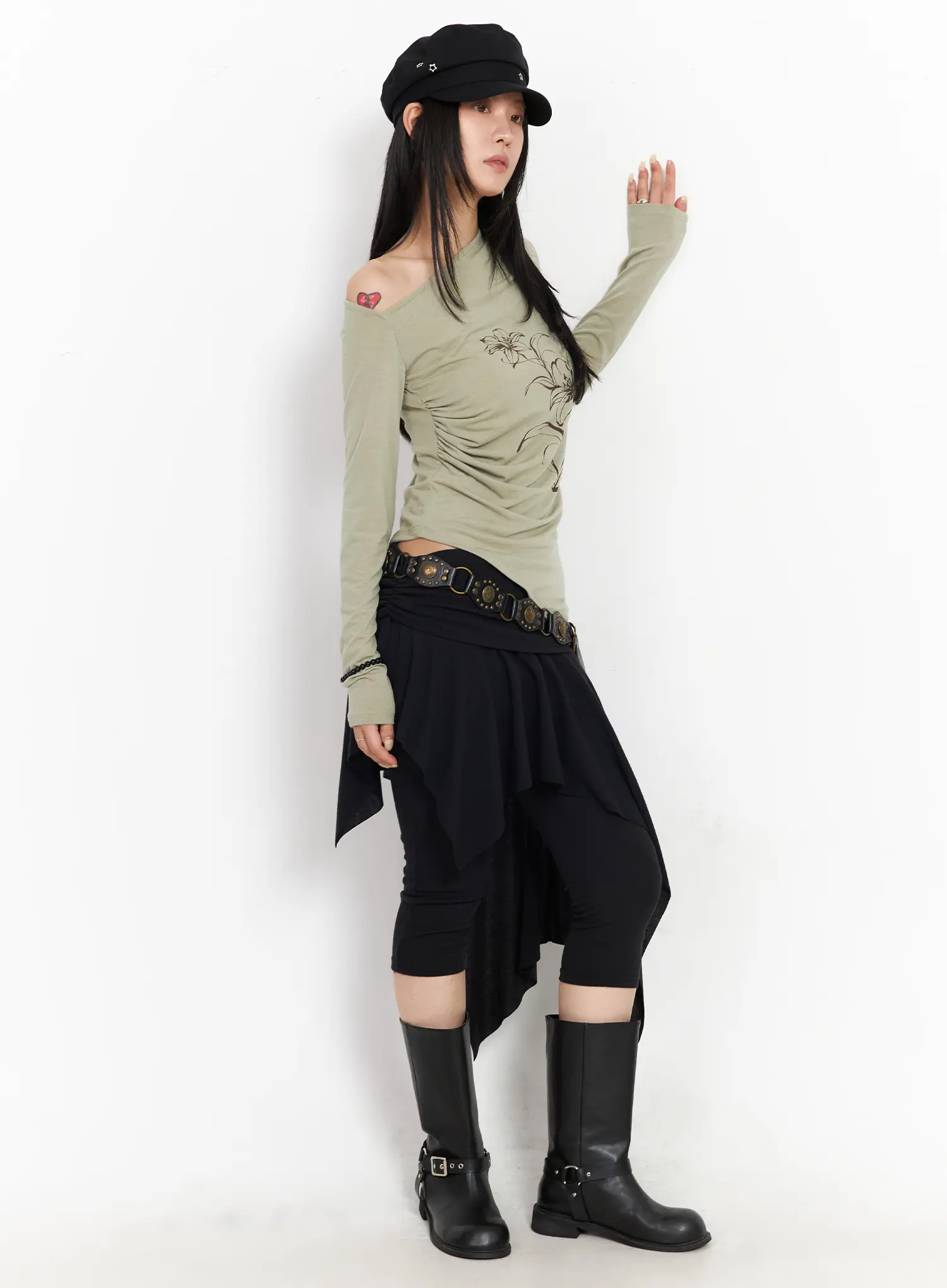 Floral Off-Shoulder Long Sleeve Top CM516 - Image 7