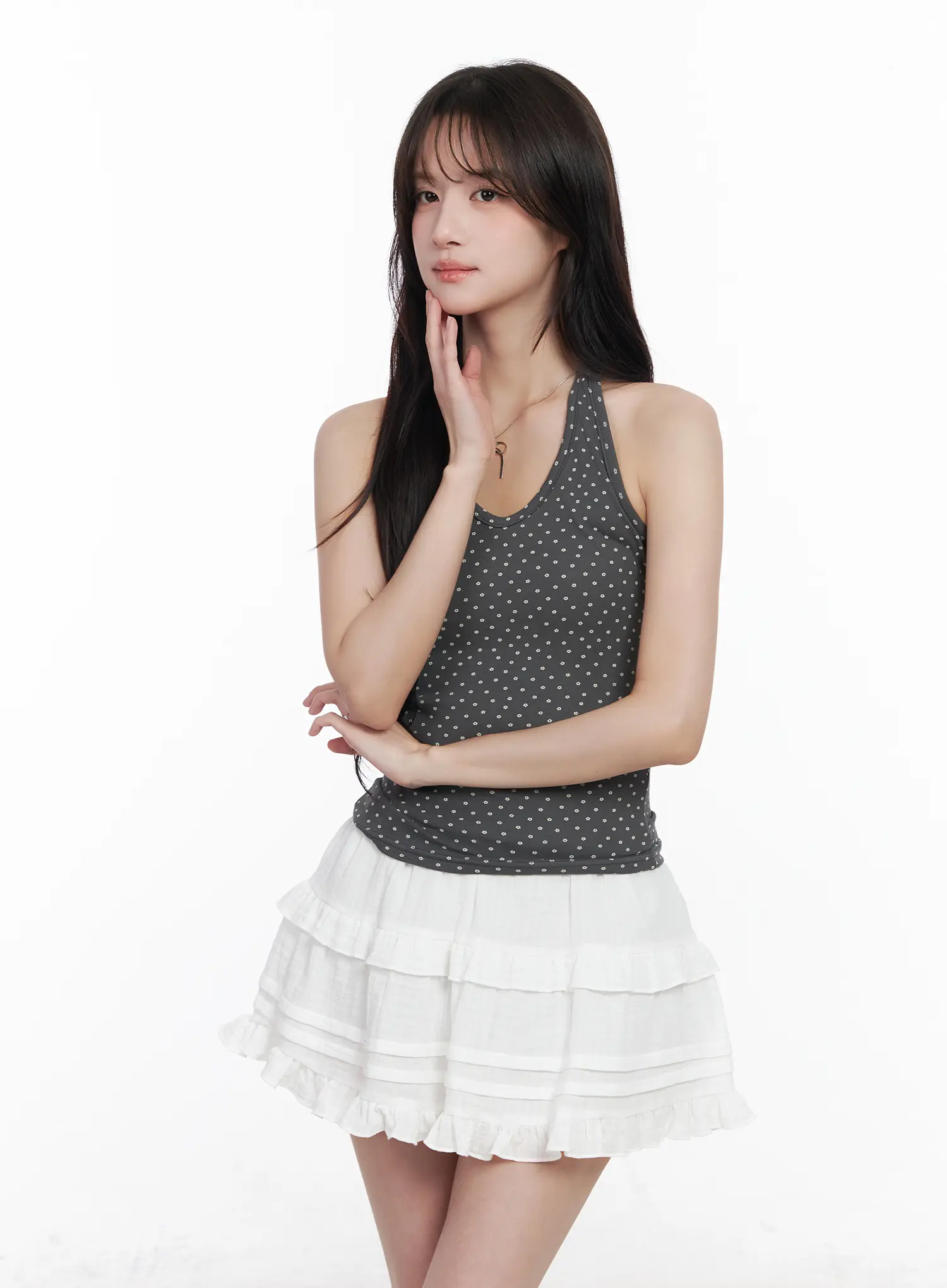 Floral Pattern Halter Crop Top CM527 - Image 11