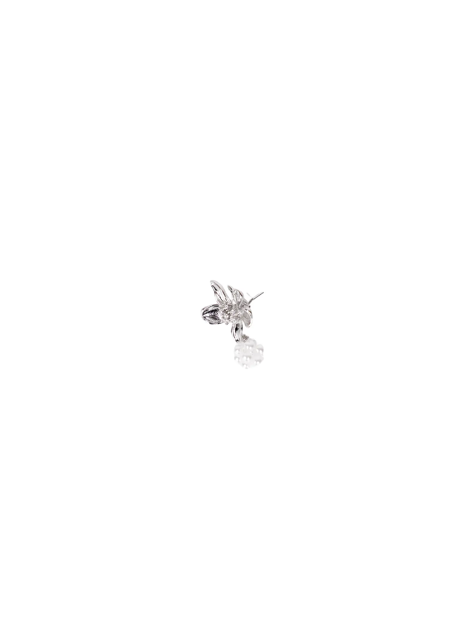Floral Pearl Drop Earrings CA517 - Image 5