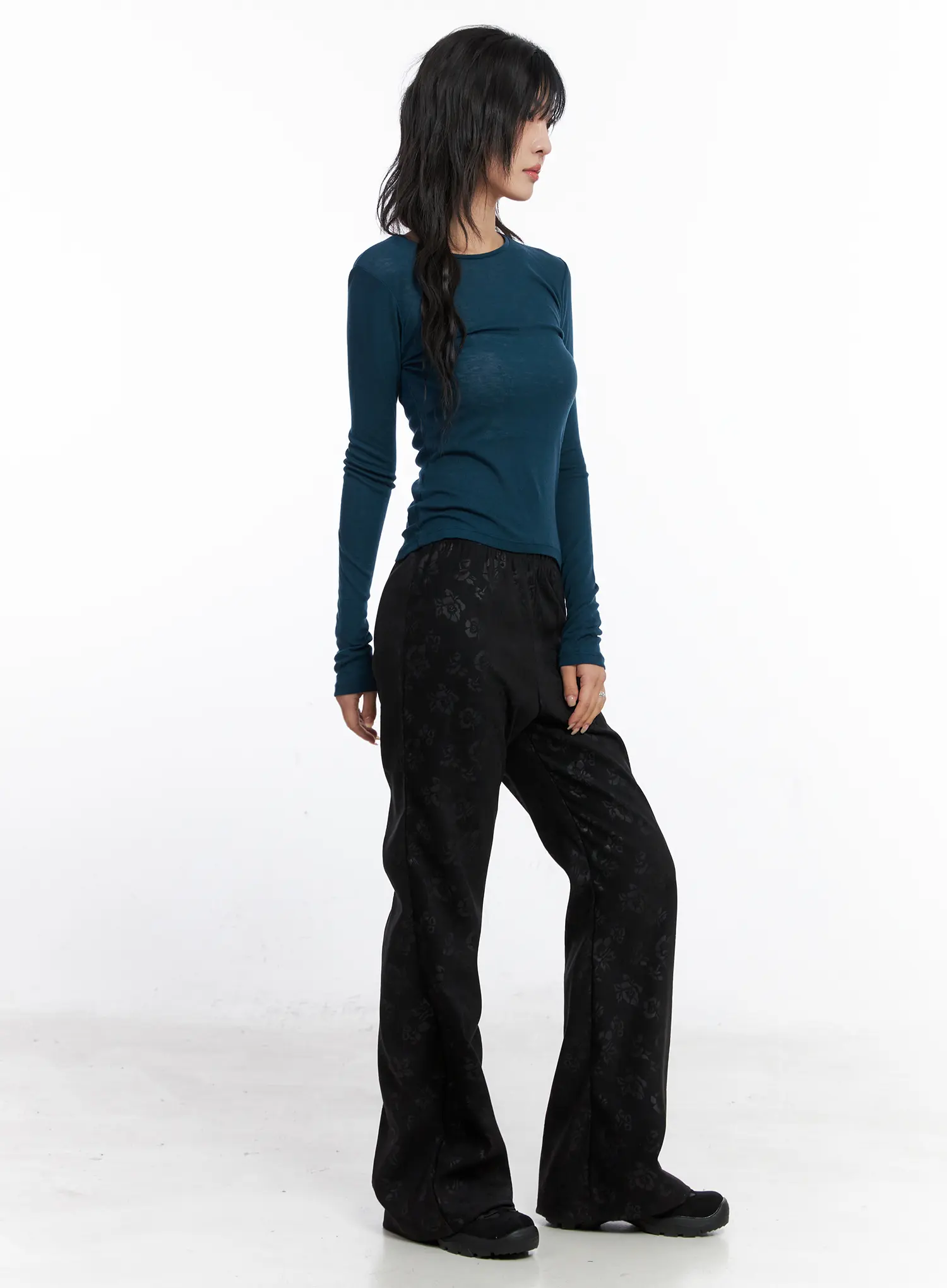 Floral Printed Flared Pants CO507 - Image 5