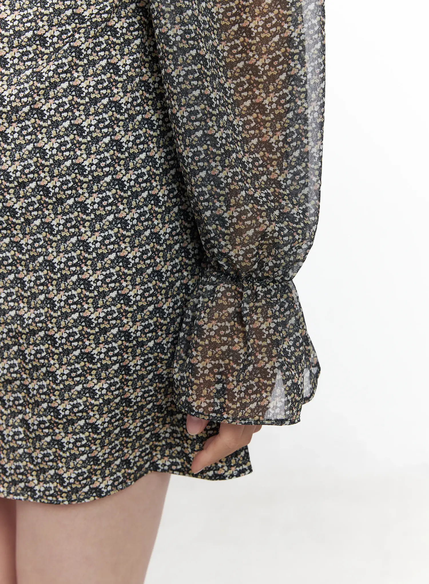 Floral Puff-Sleeve Mini Dress IF520 - Image 9