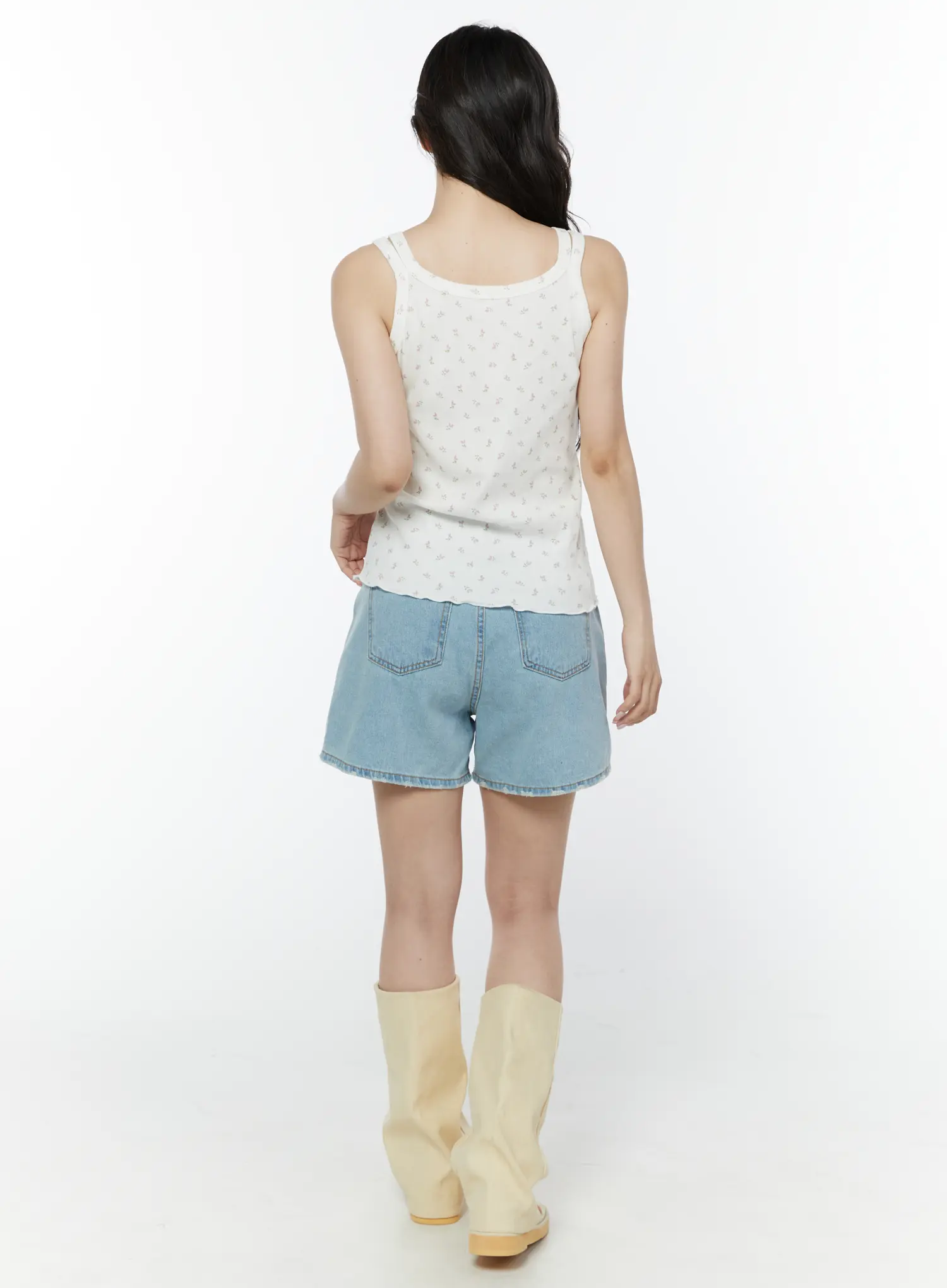 Floral Ribbed Double Strap Tank IY507 - Image 11