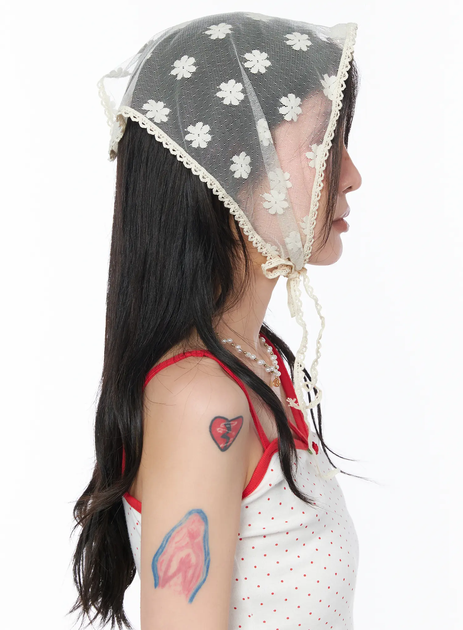 Floral Sheer Headscarf CA527 - Image 4
