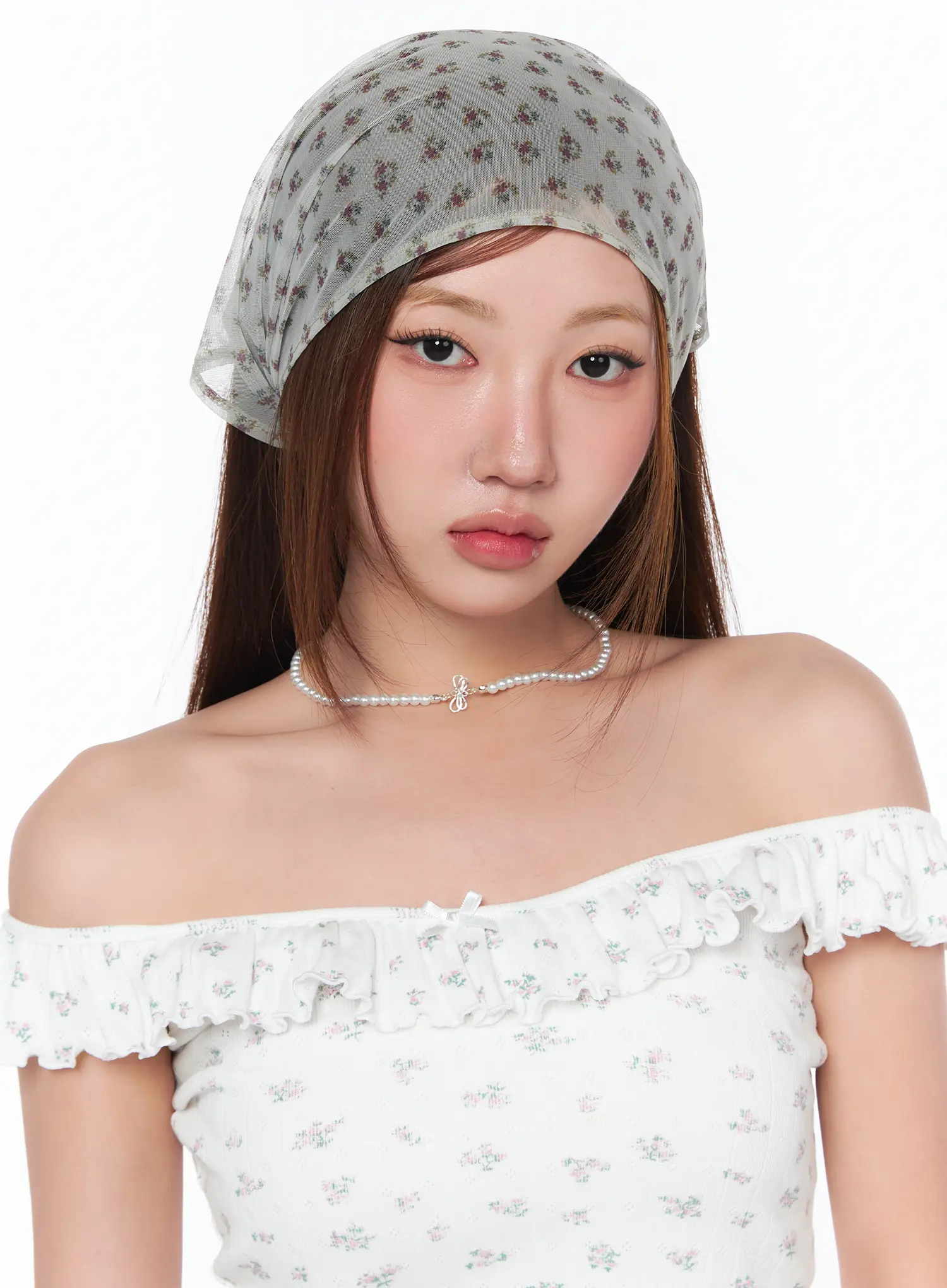 Floral Sheer Kerchief CA514