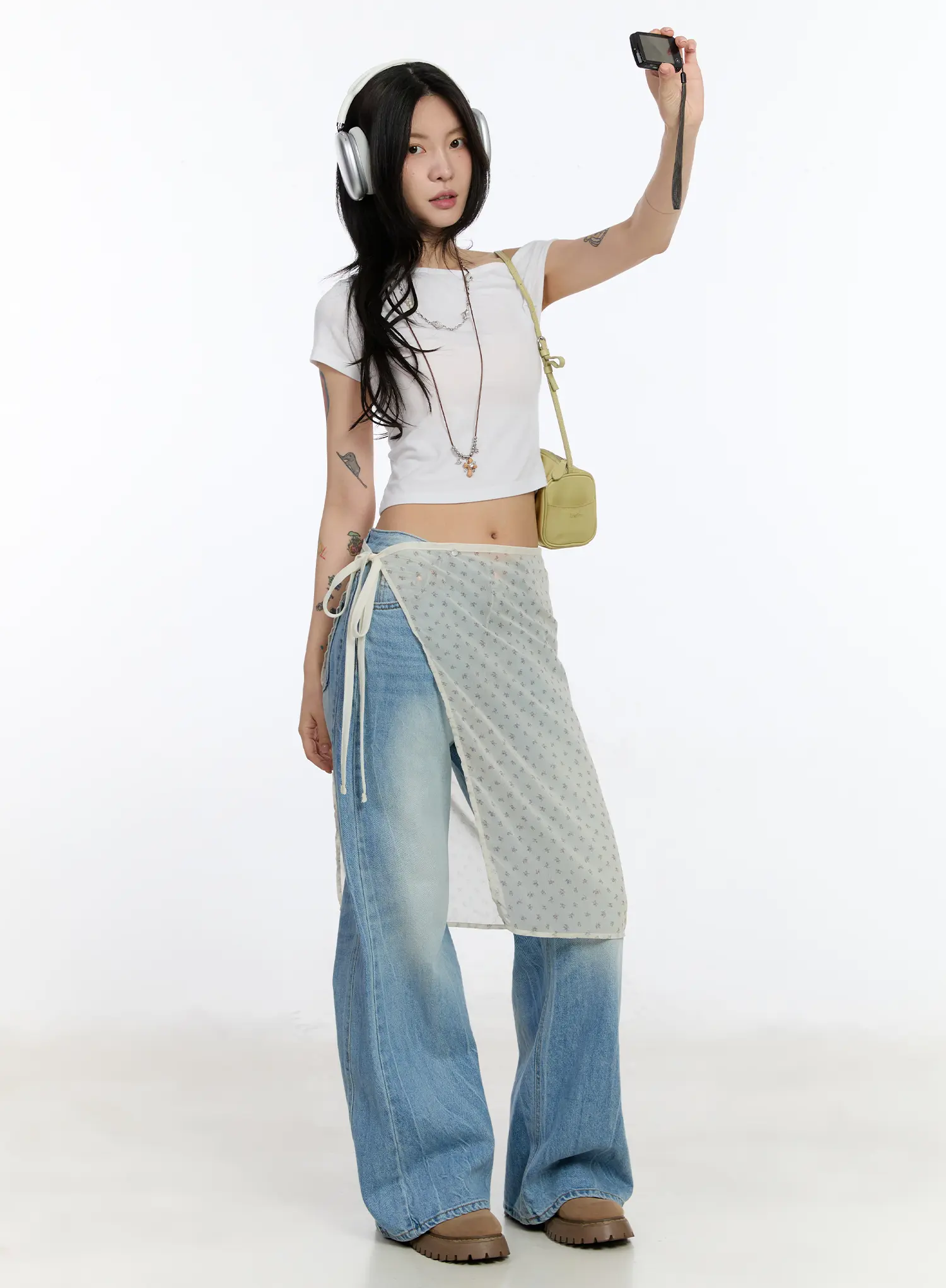 Floral Sheer Layered Skirt CA508 - Image 3