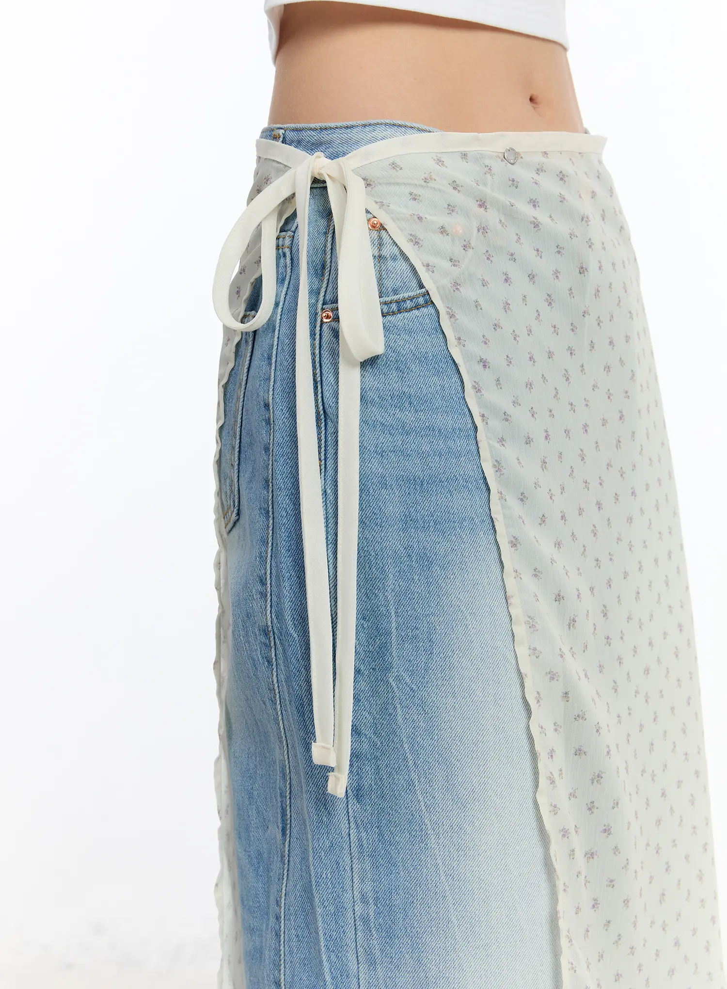 Floral Sheer Layered Skirt CA508 - Image 5