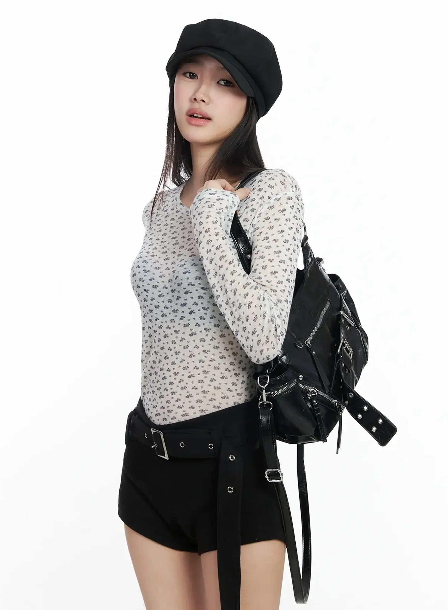 Floral Sheer Long Sleeve Top IM502