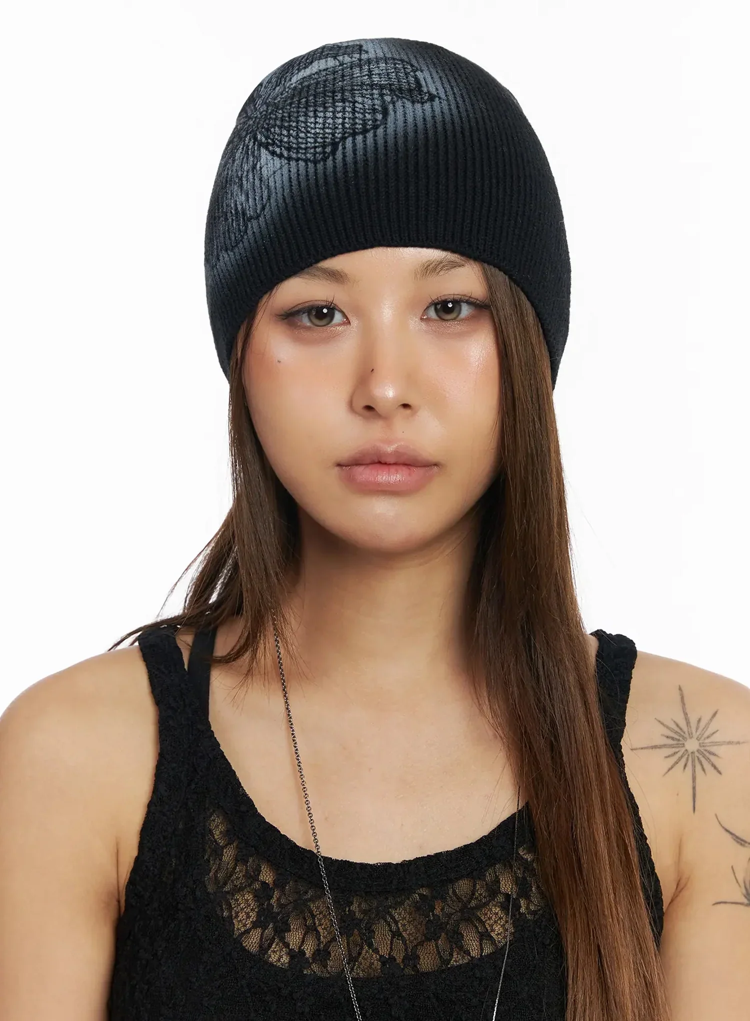 Floral Stencil Beanie IY501 - Image 6