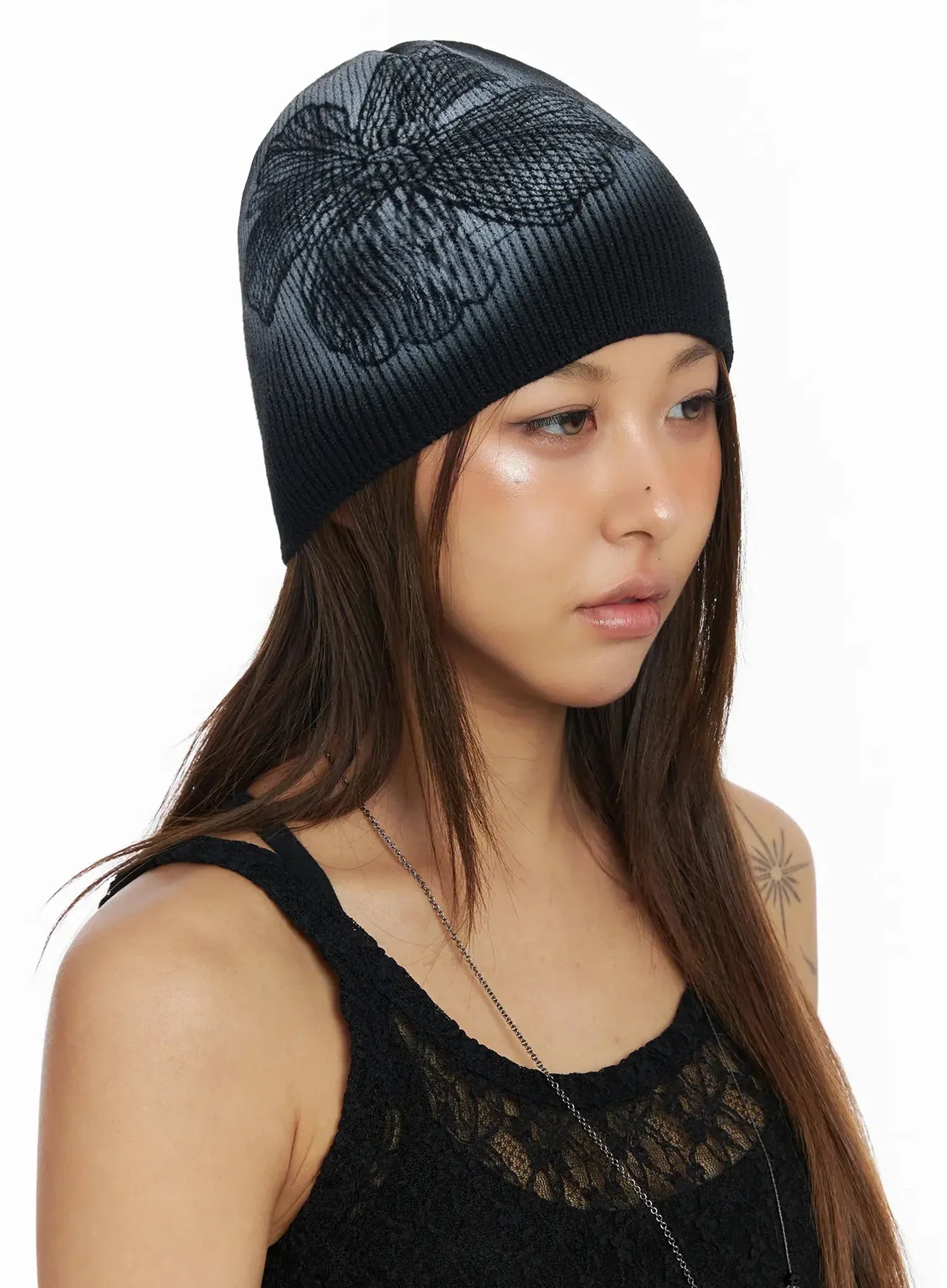 Floral Stencil Beanie IY501 - Image 7