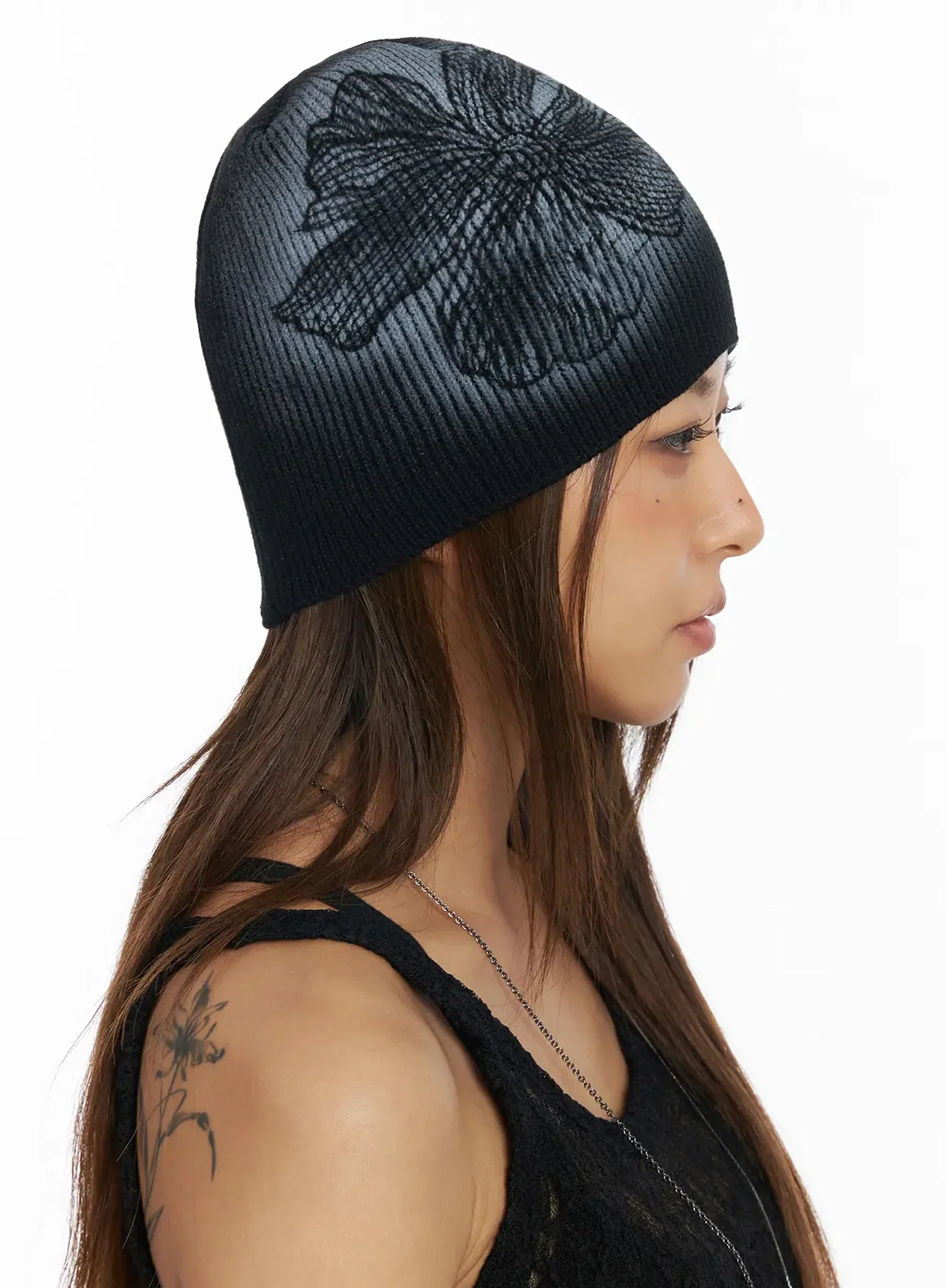 Floral Stencil Beanie IY501 - Image 8