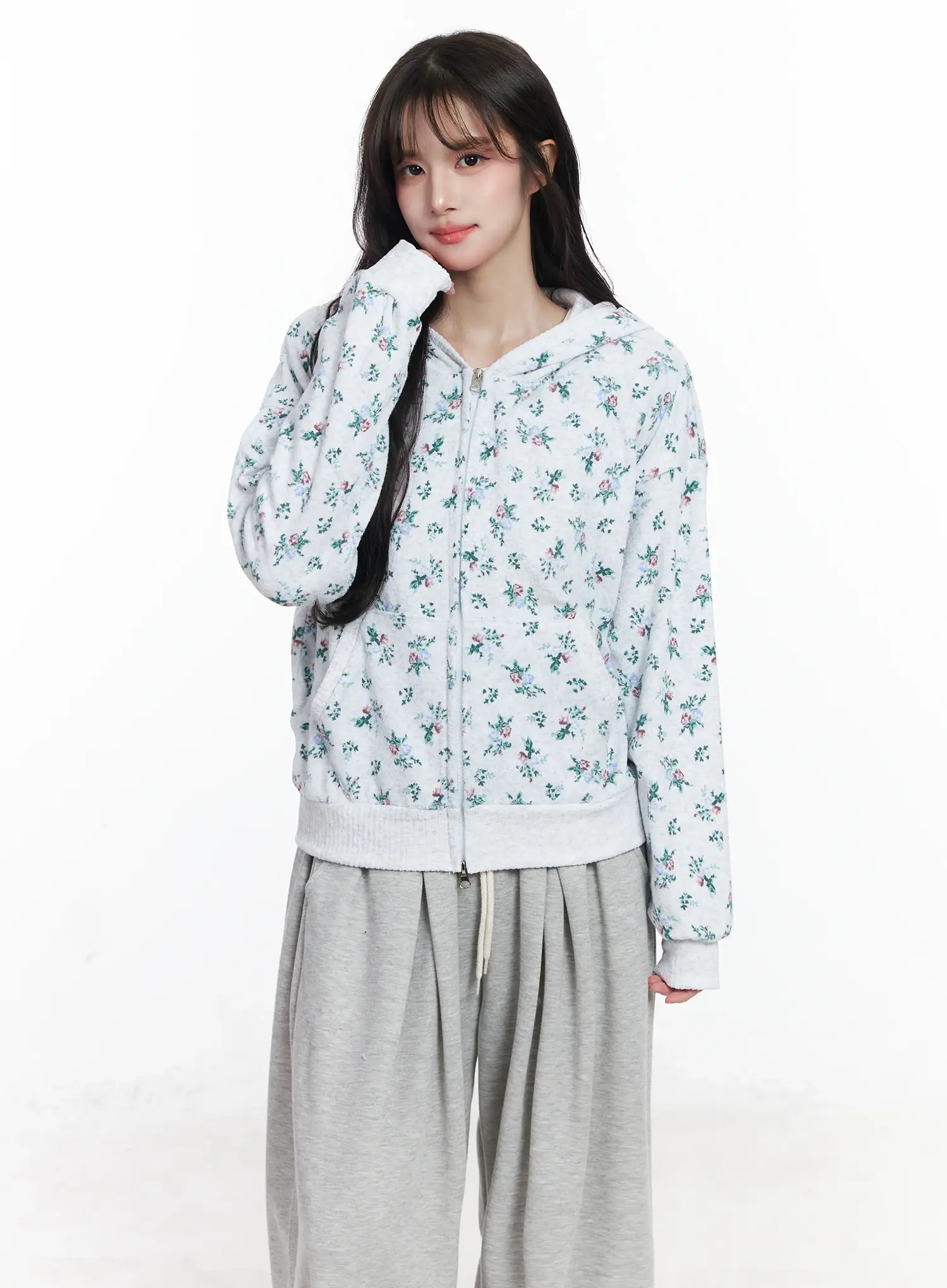 Floral Two-Way Hoodie IJ529 - Image 11