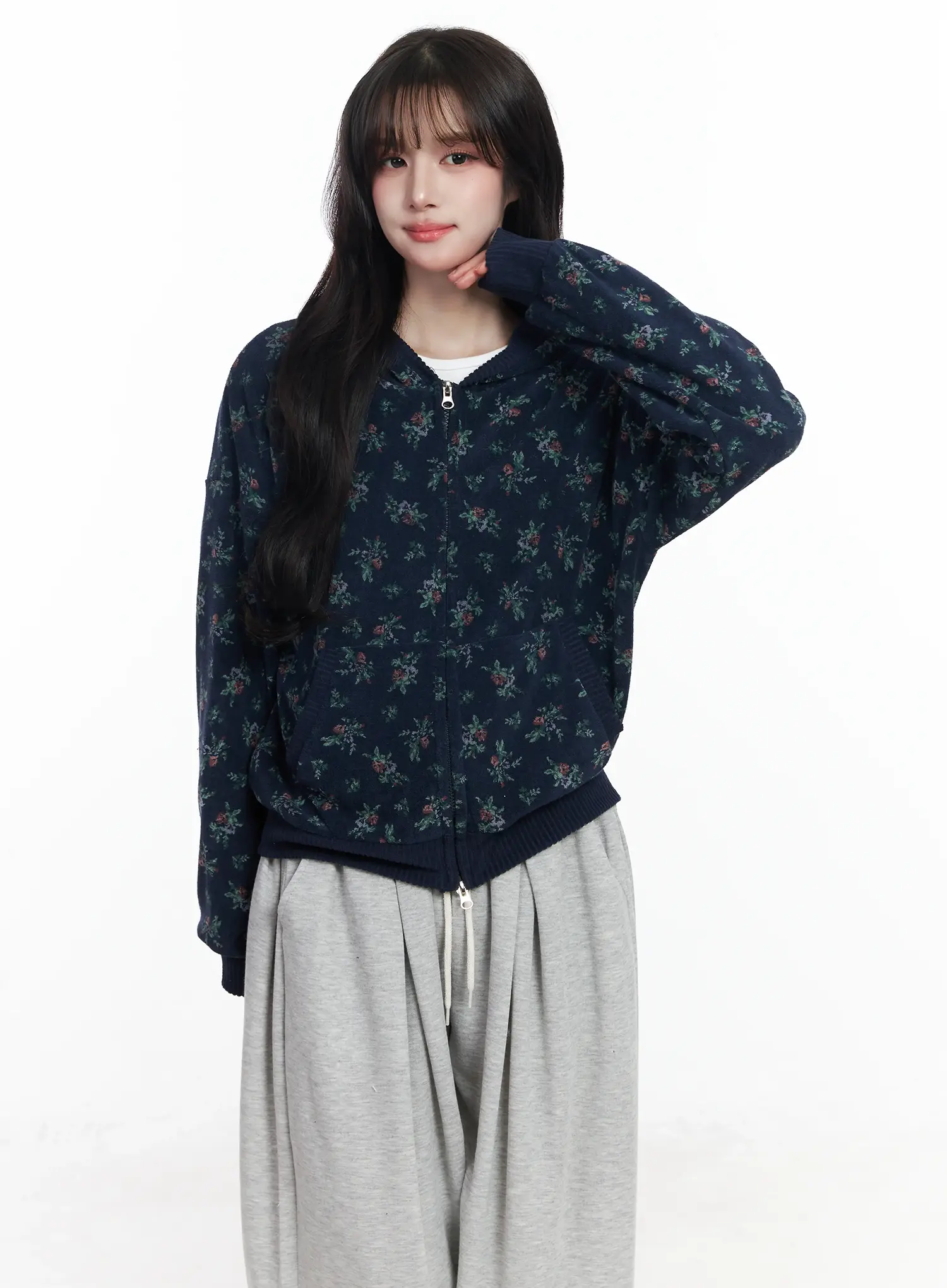 Floral Two-Way Hoodie IJ529 - Image 6
