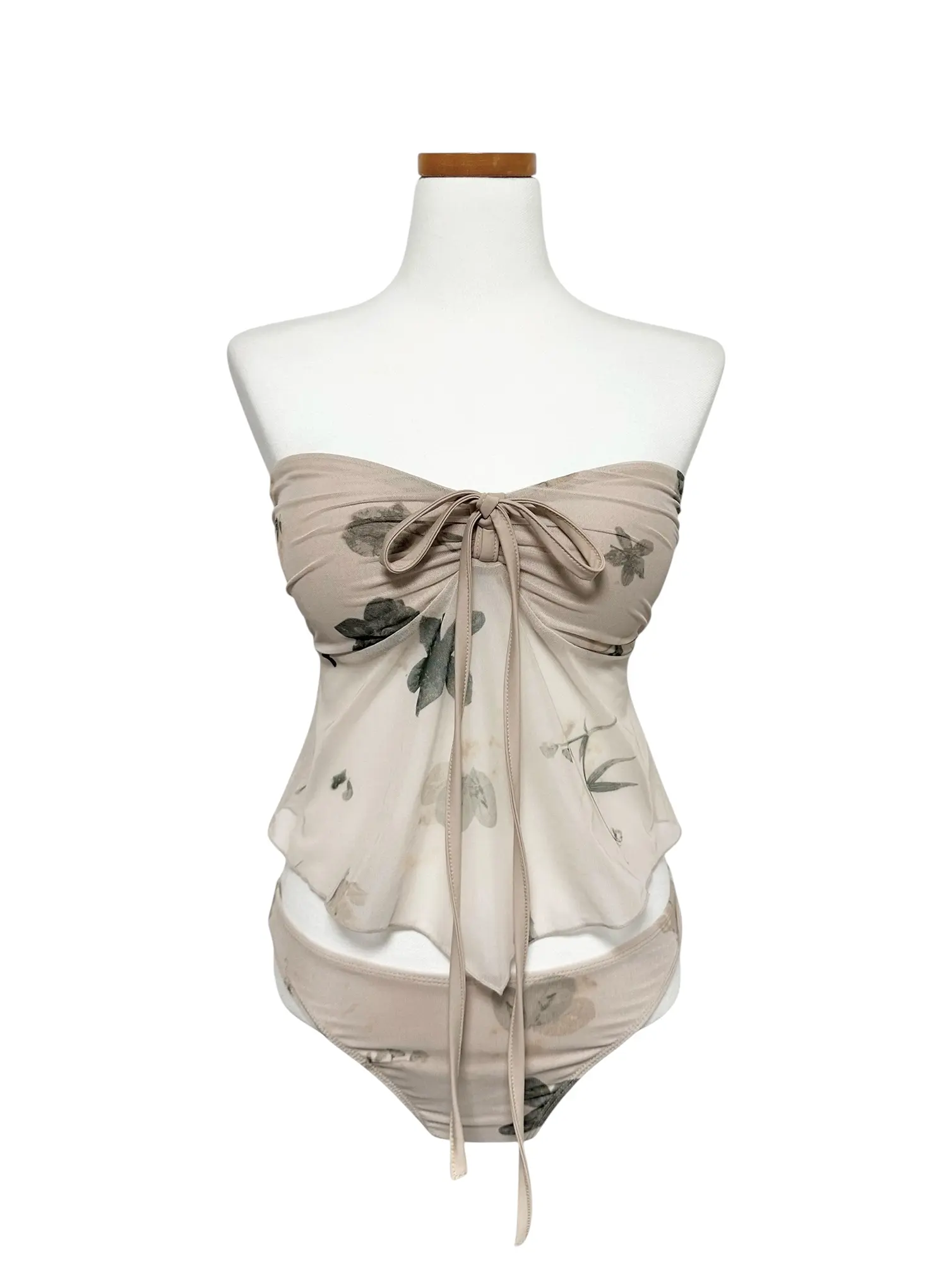 Floral Two-Way Mesh Tankini Set IY514