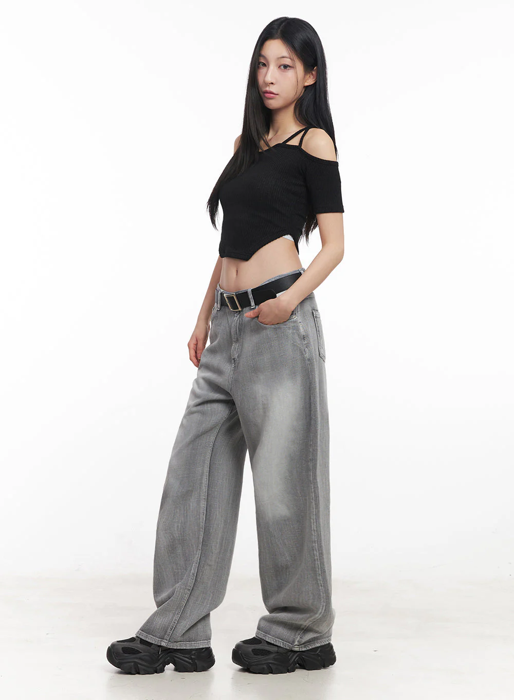 Flore Washed Wide-Leg Jeans IY516 - Image 10