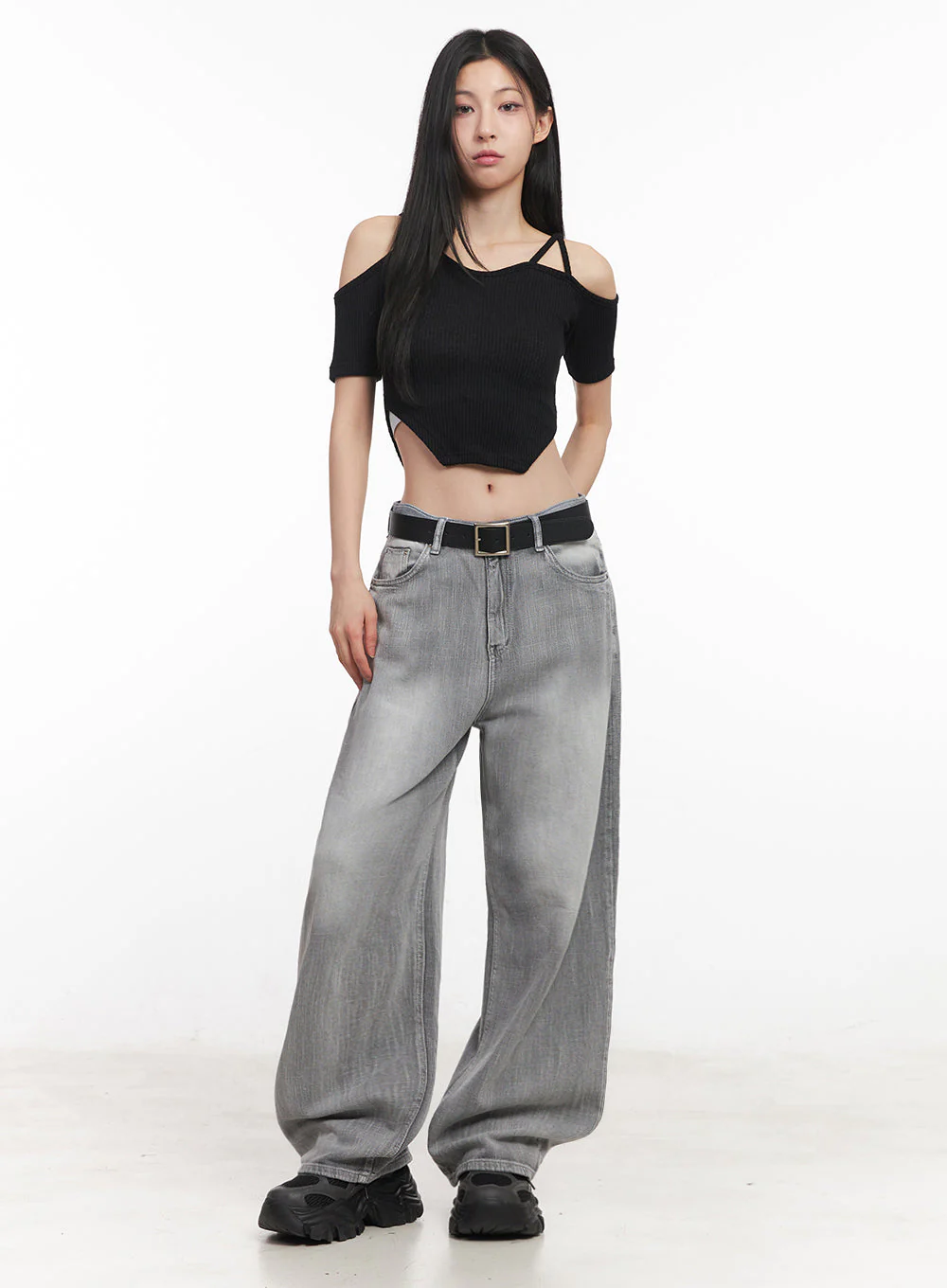 Flore Washed Wide-Leg Jeans IY516 - Image 9