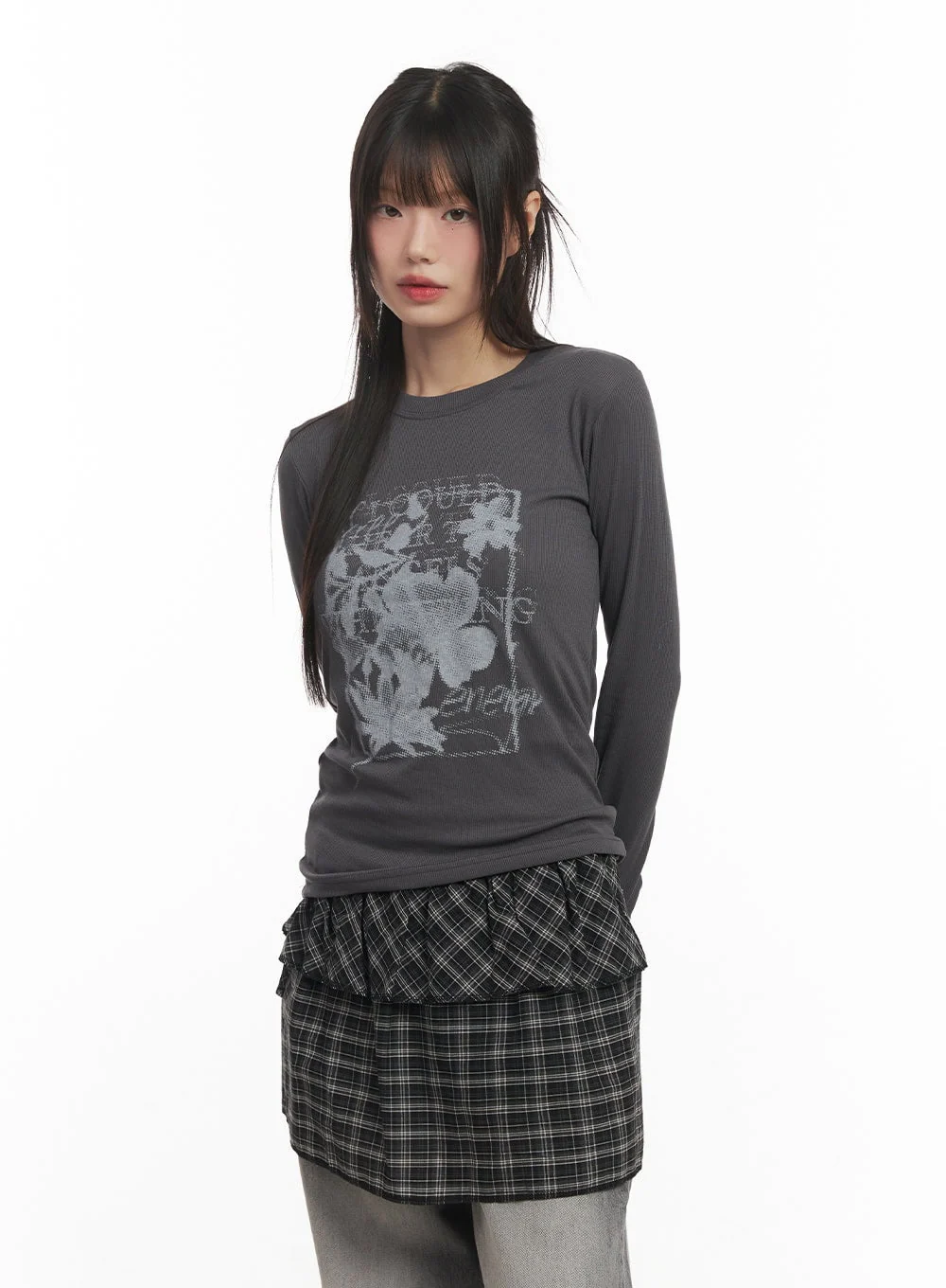 Flower Graphic Long-Sleeve Top CF519 - Image 10