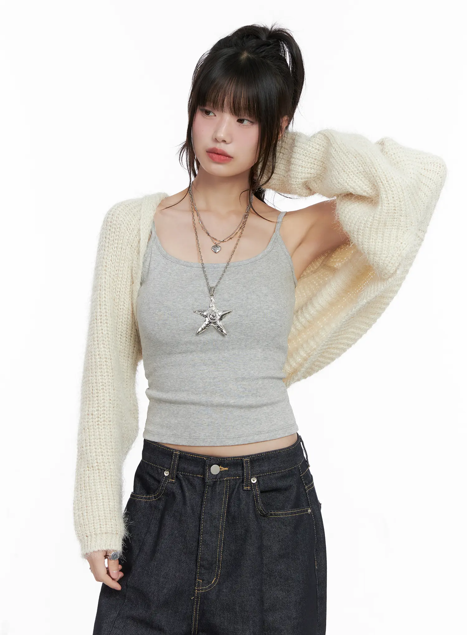 Fluffy Bolero Knit Cardigan CG518 - Image 10