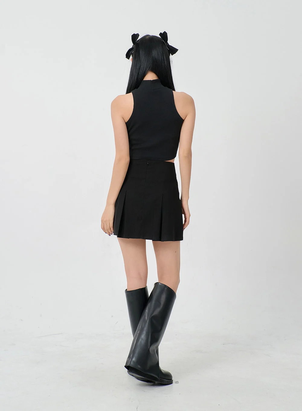 Folded Waist Two Buckle Pleated Mini Skirt BD23 - Image 6