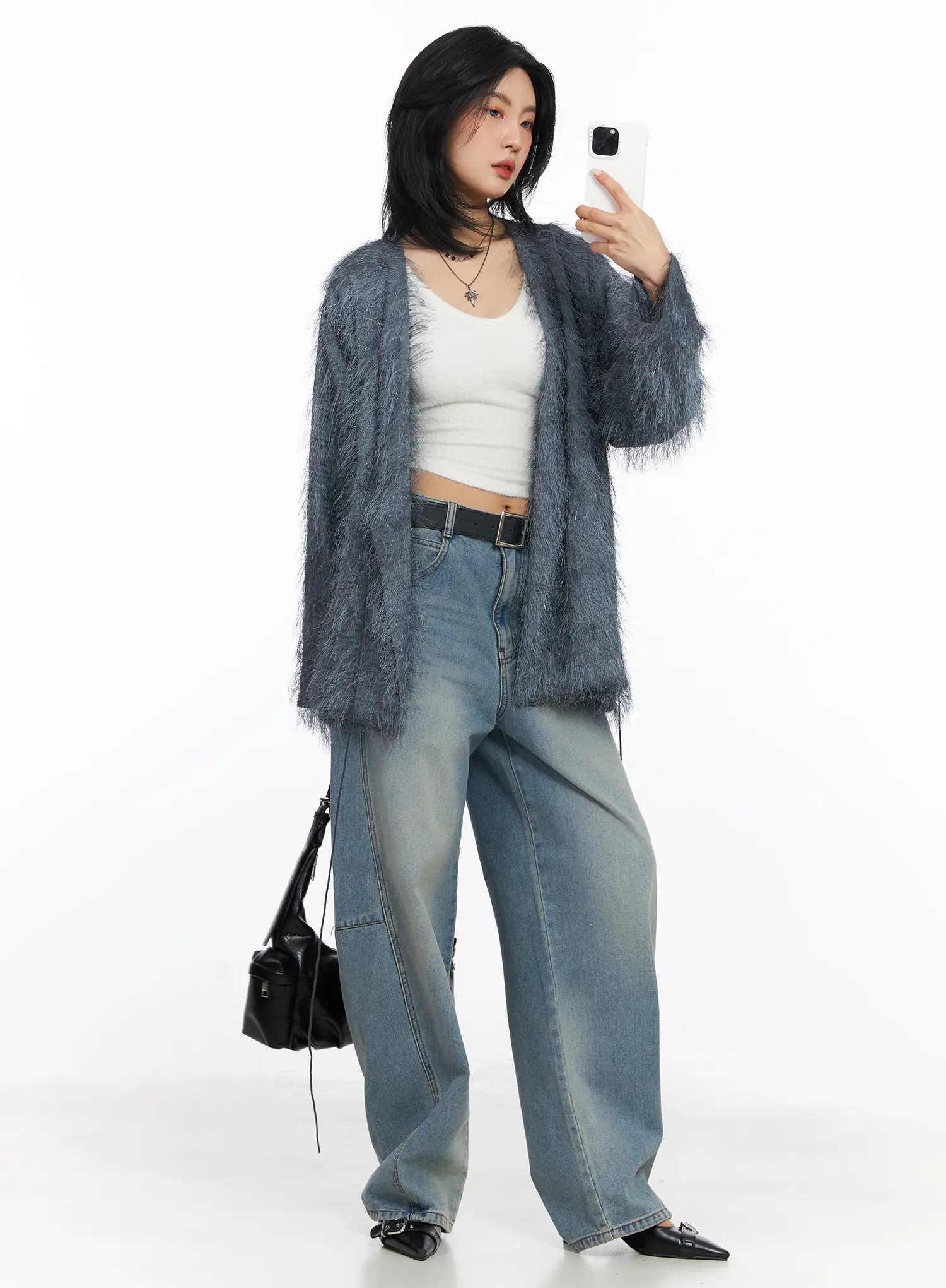 Frey Washed Wide-Leg Jeans CJ523 - Image 5