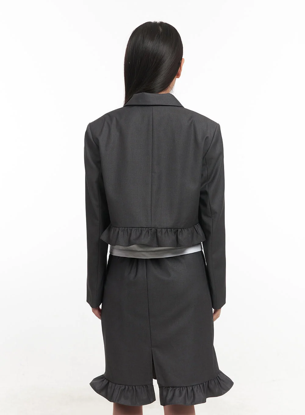 Frill Collared Crop Blazer CF526 - Image 8