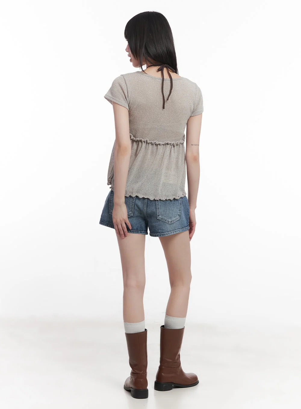 Frill Half-Sleeve Blouse CU506 - Image 5