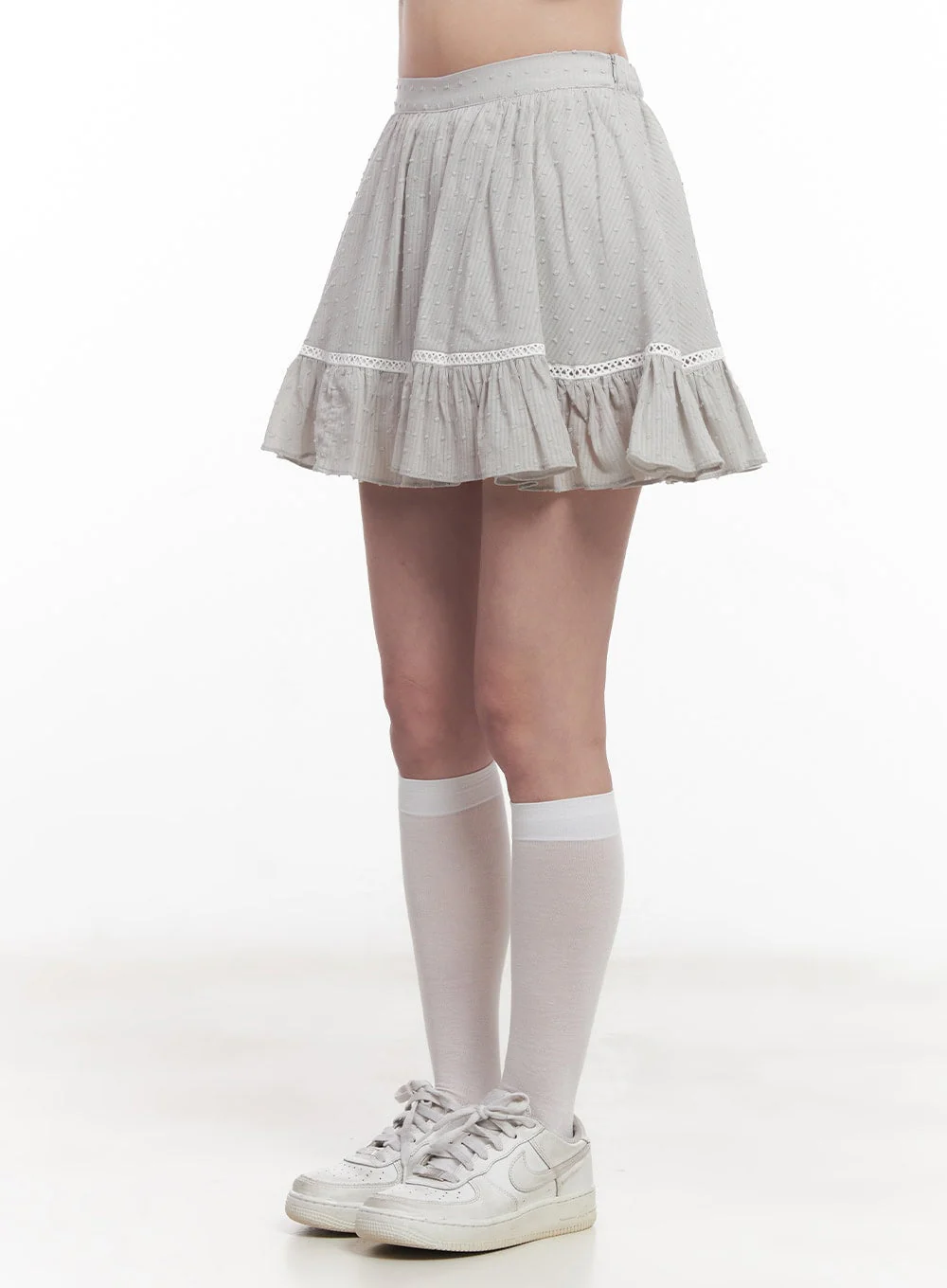 Frill Lace Flare Mini Skirt CY526