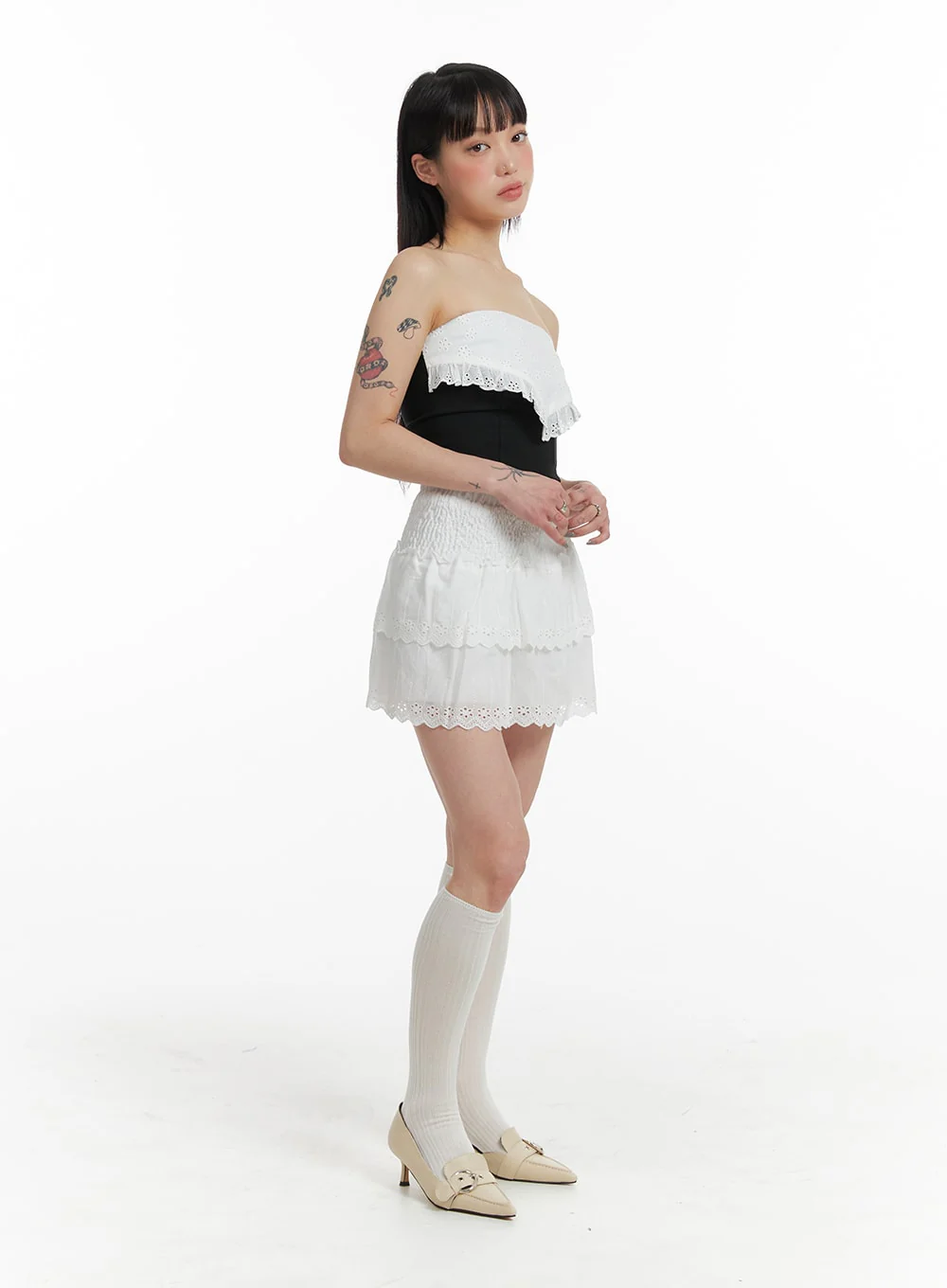 Frill Layered Lace Mini Skirt IF423 - Image 4