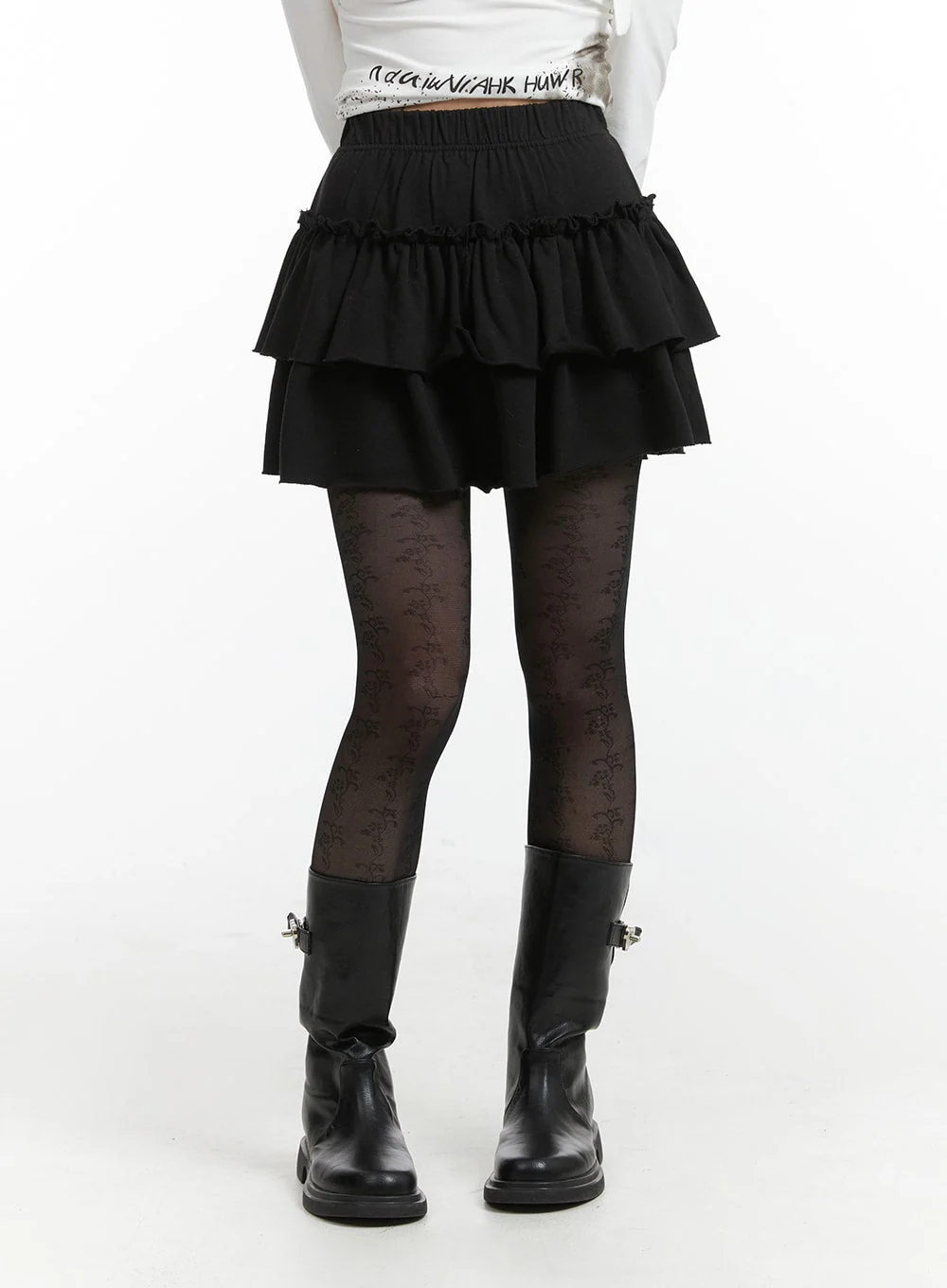 Frill Layered Mini Skirt IJ410 - Image 2