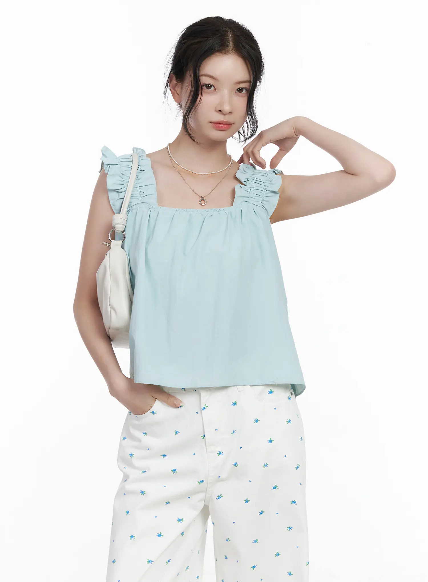 Frill Strap Sleeveless Top CA510