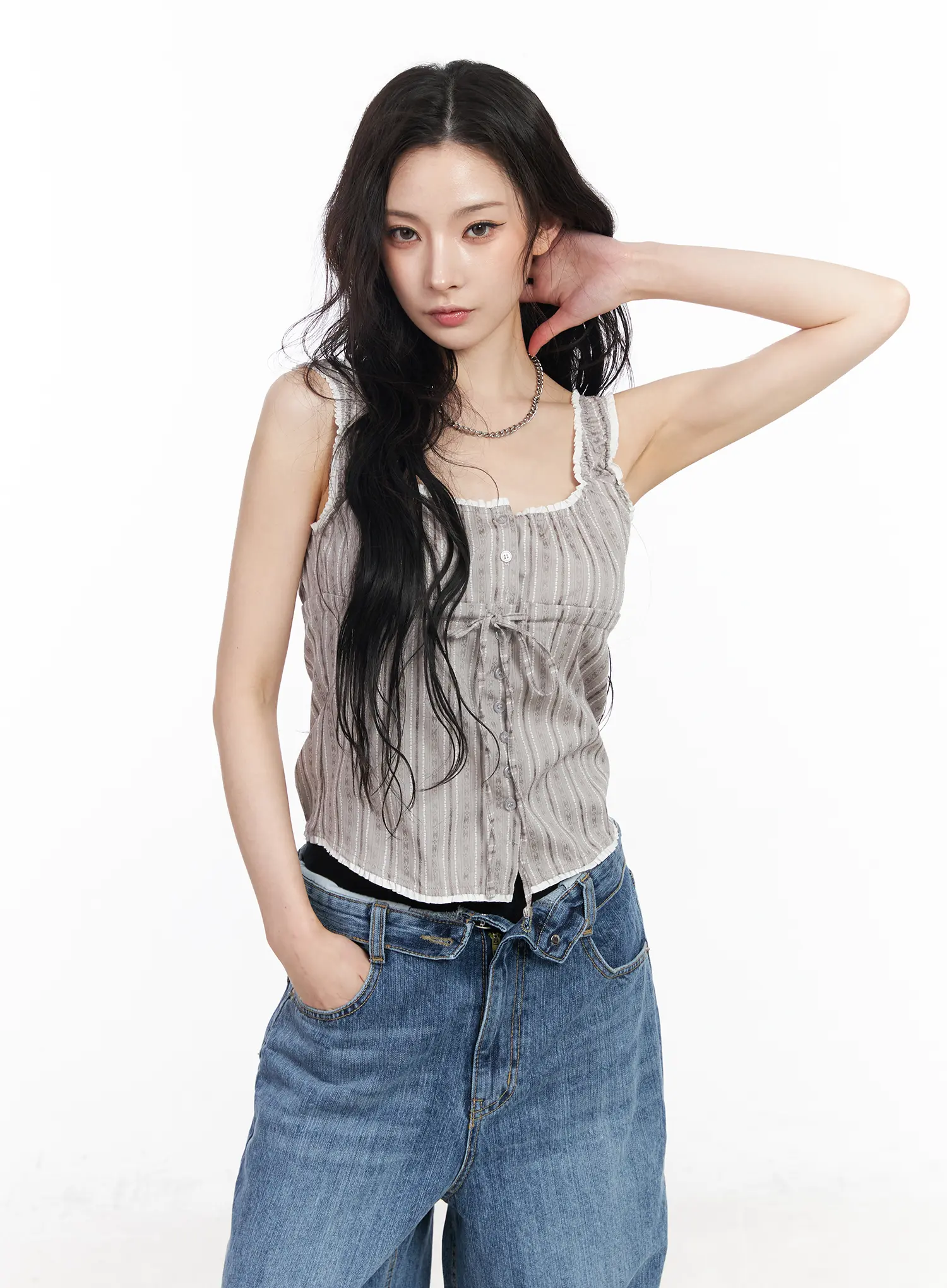 Frill String Crop Tank Top CM519 - Image 10