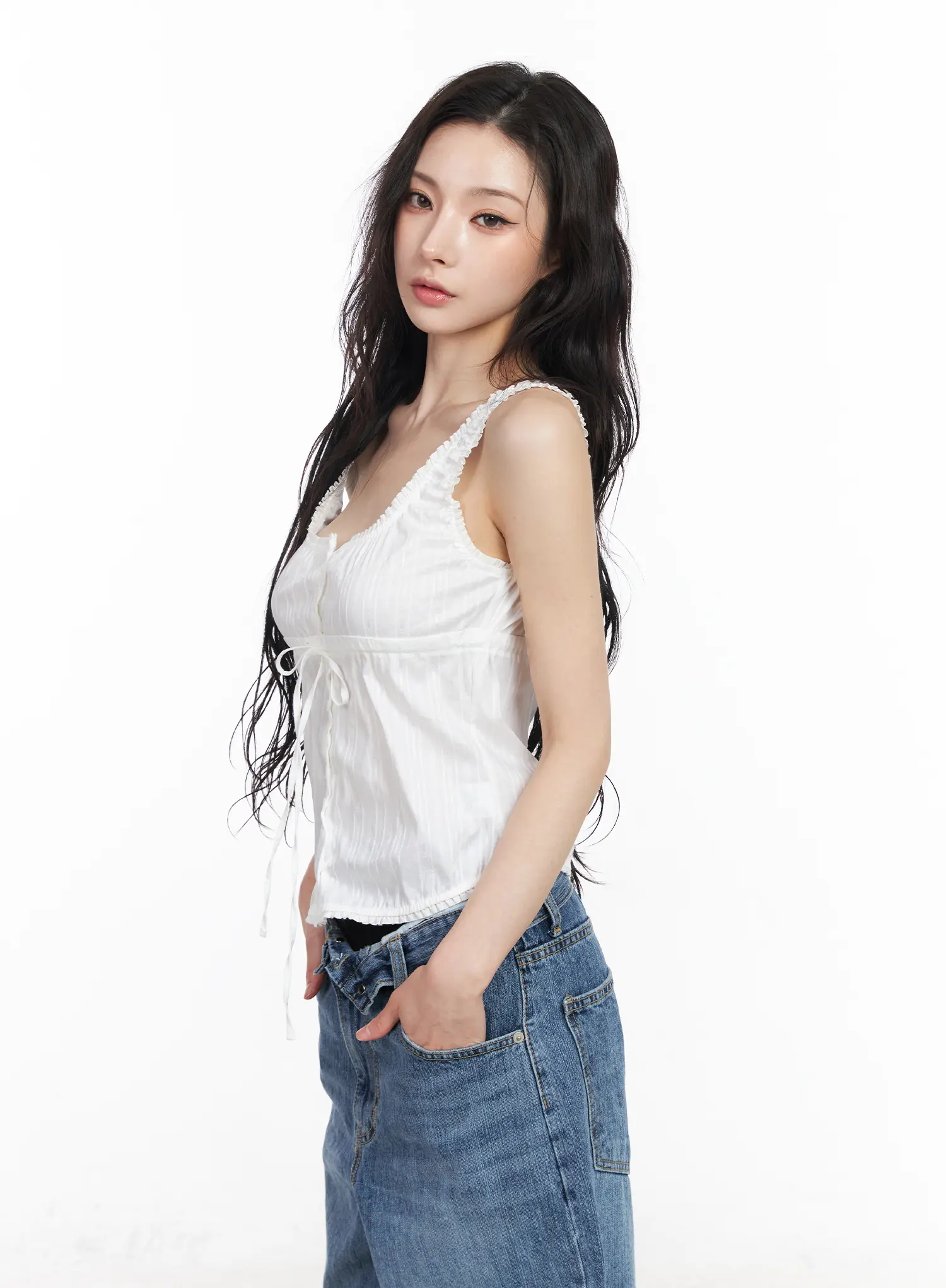 Frill String Crop Tank Top CM519 - Image 6
