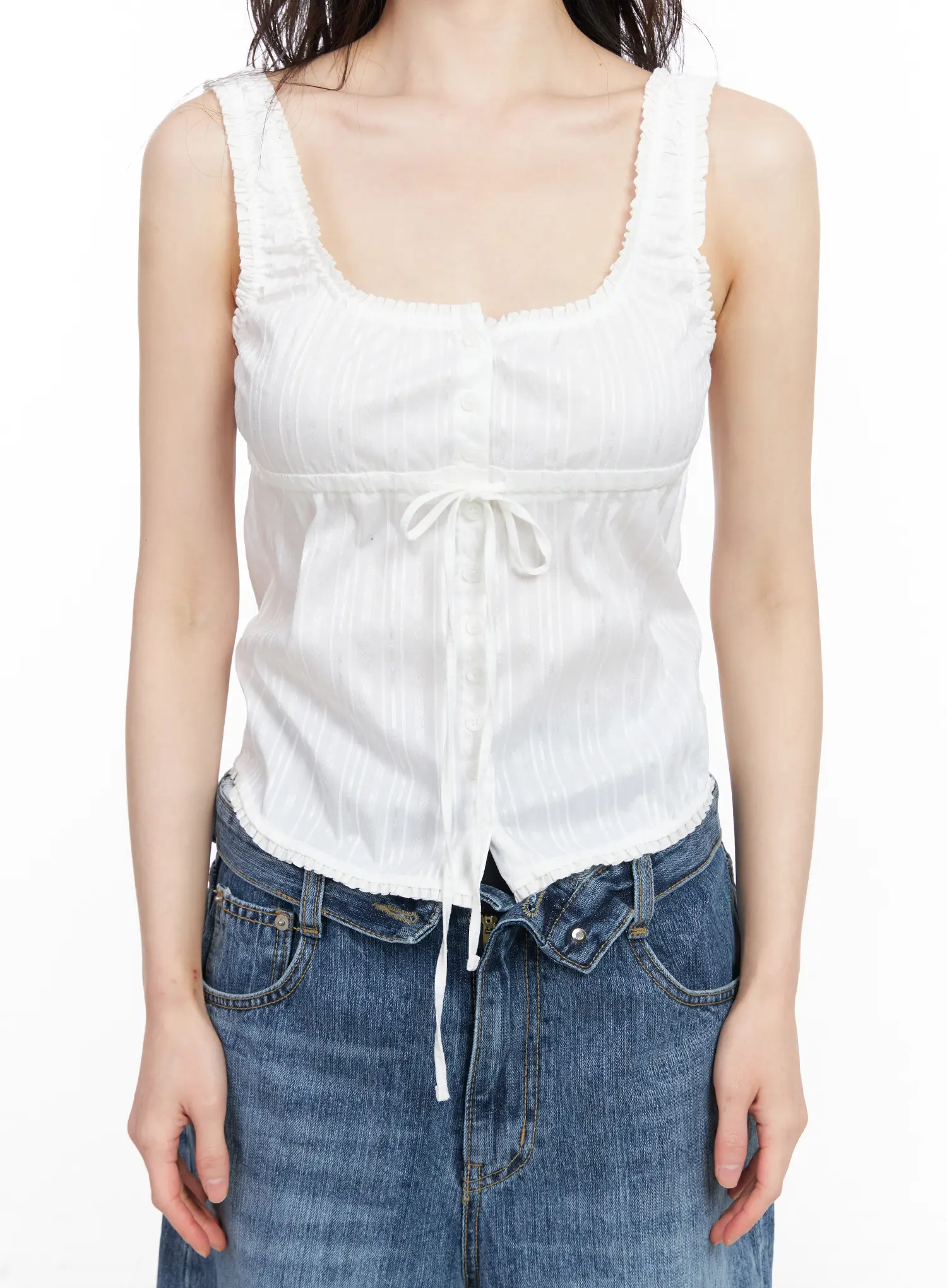 Frill String Crop Tank Top CM519 - Image 8