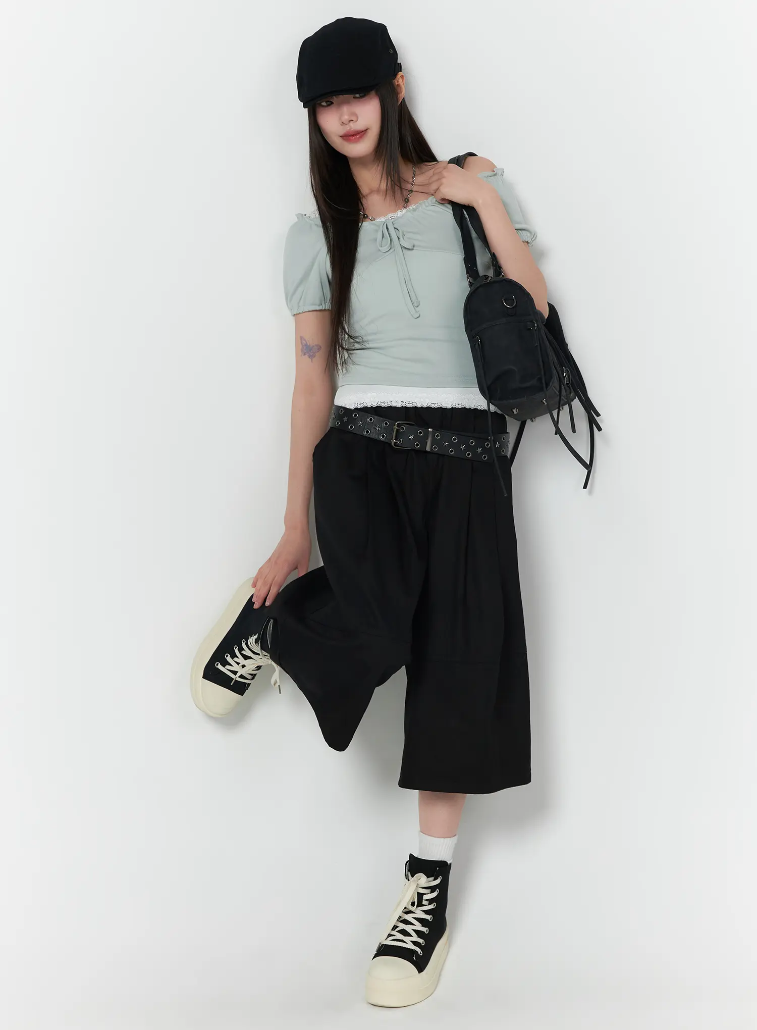 Frill Trim Puff Sleeve Blouse CA528 - Image 2