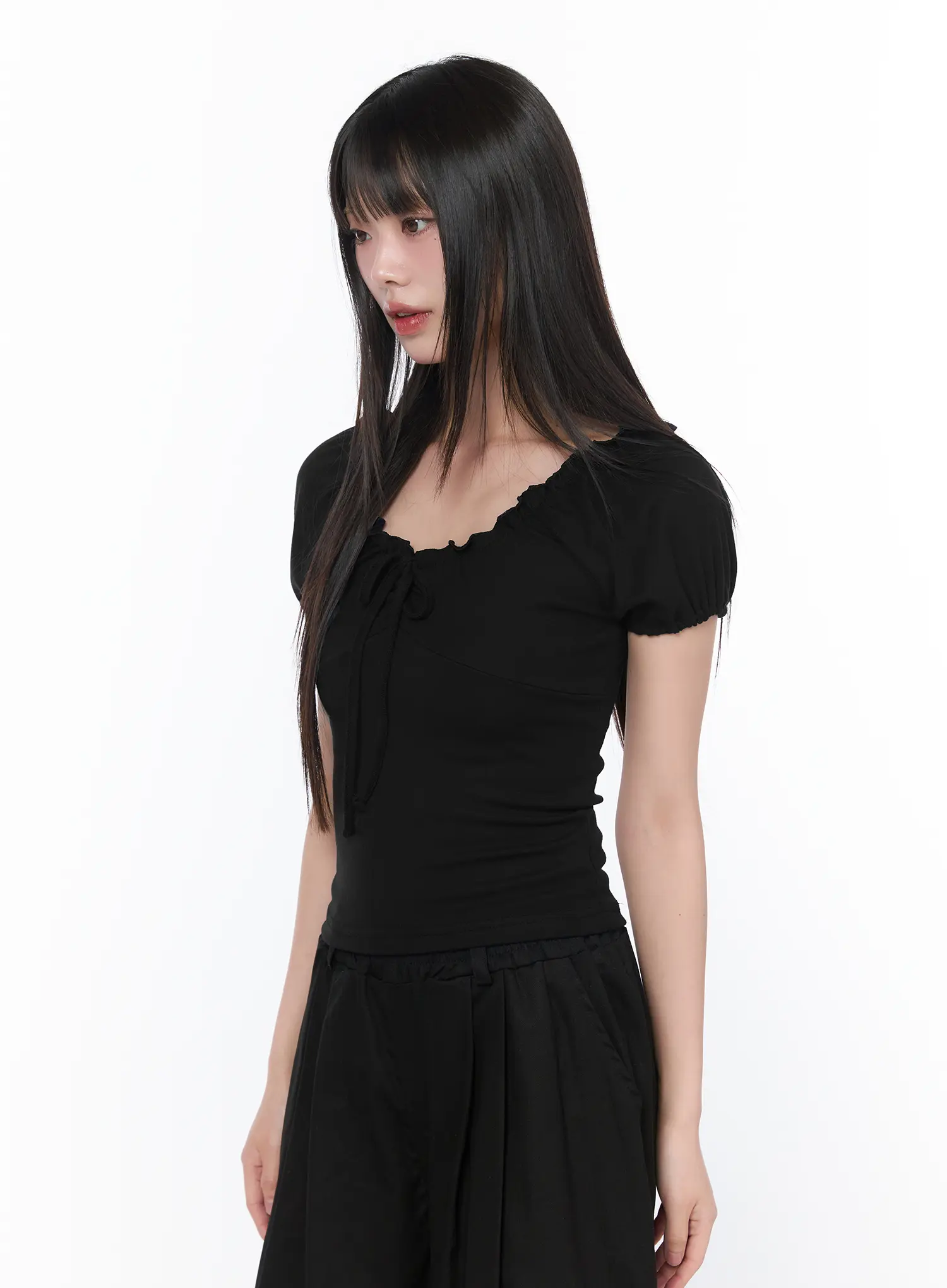 Frill Trim Puff Sleeve Blouse CA528 - Image 9